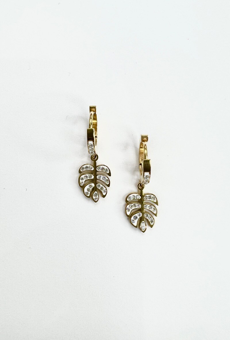 Mayorista Aliya Bijoux - Mini aro de hoja de monstera