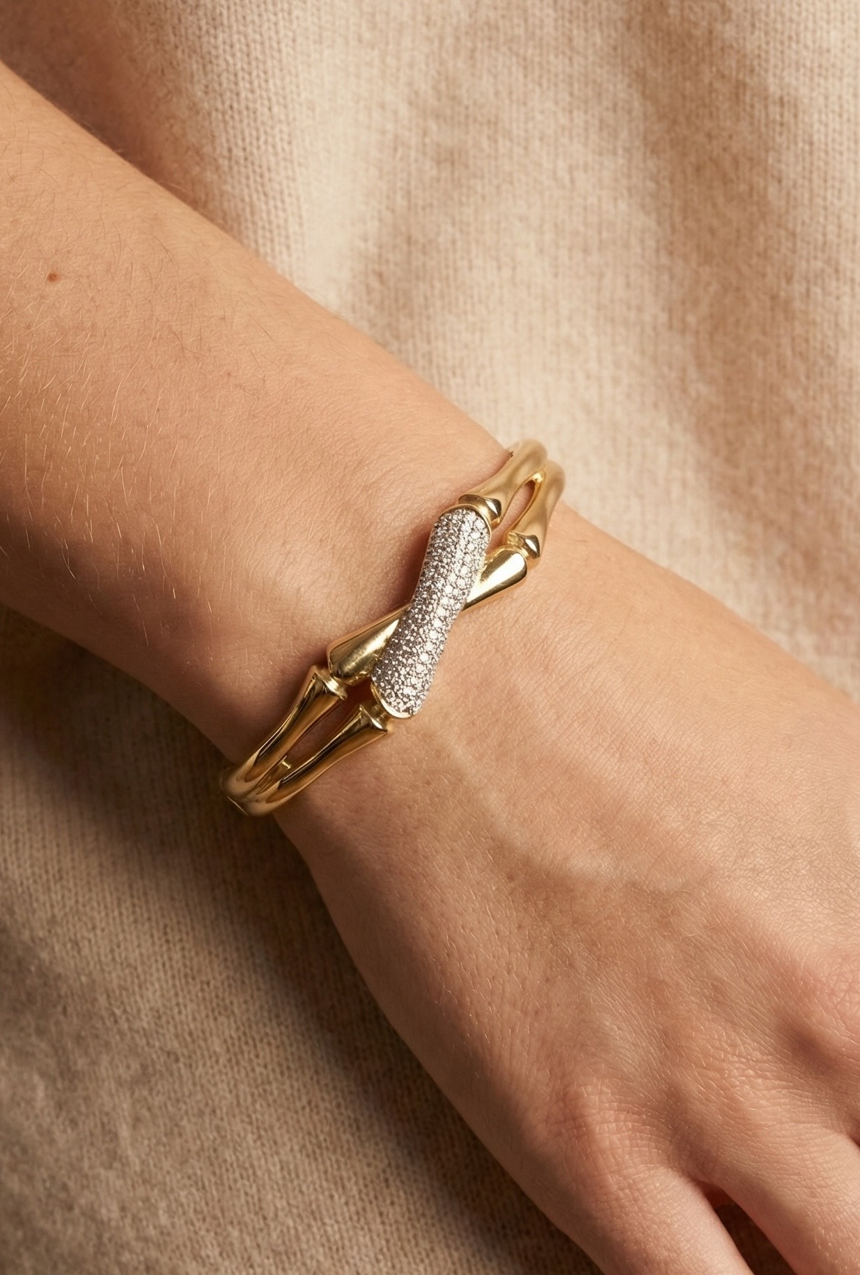 Großhändler Aliya Bijoux - Armreif mit Bambus-Inspiration