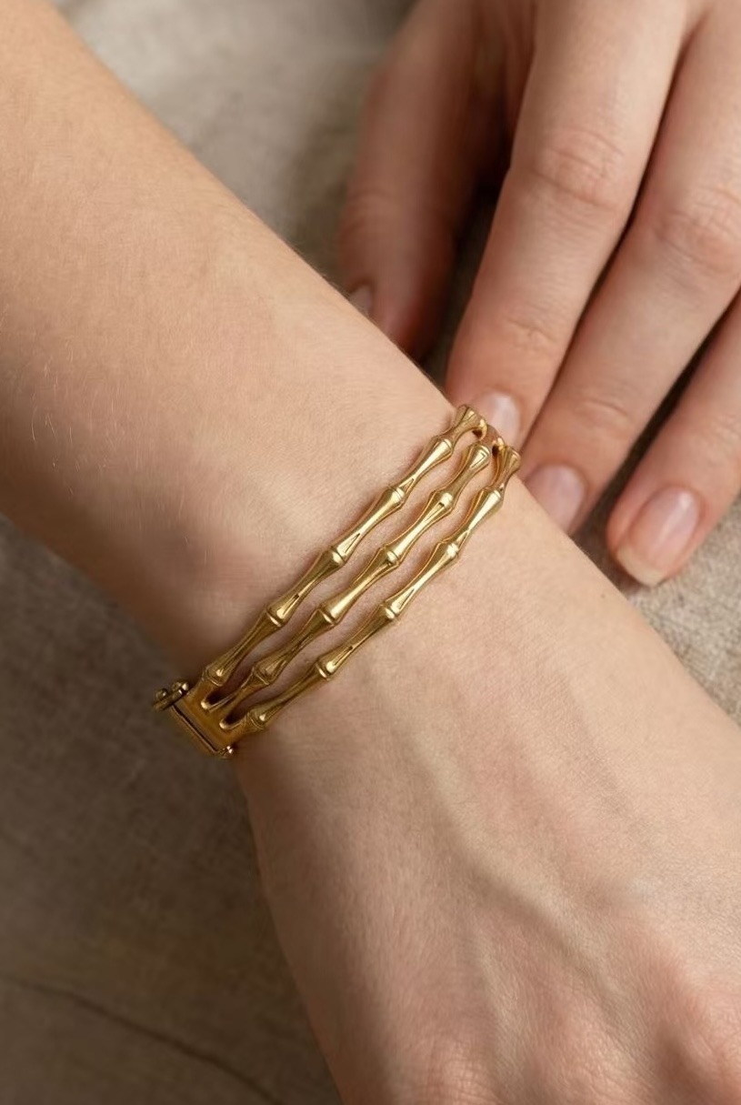 Großhändler Aliya Bijoux - Goldener Bambus-Knochen-Armreif