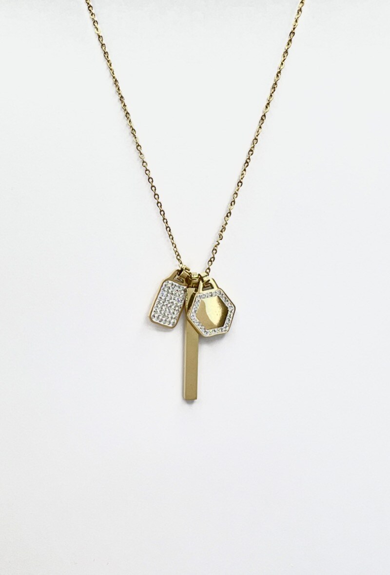 Wholesaler Aliya Bijoux - Necklace with 3 pendants