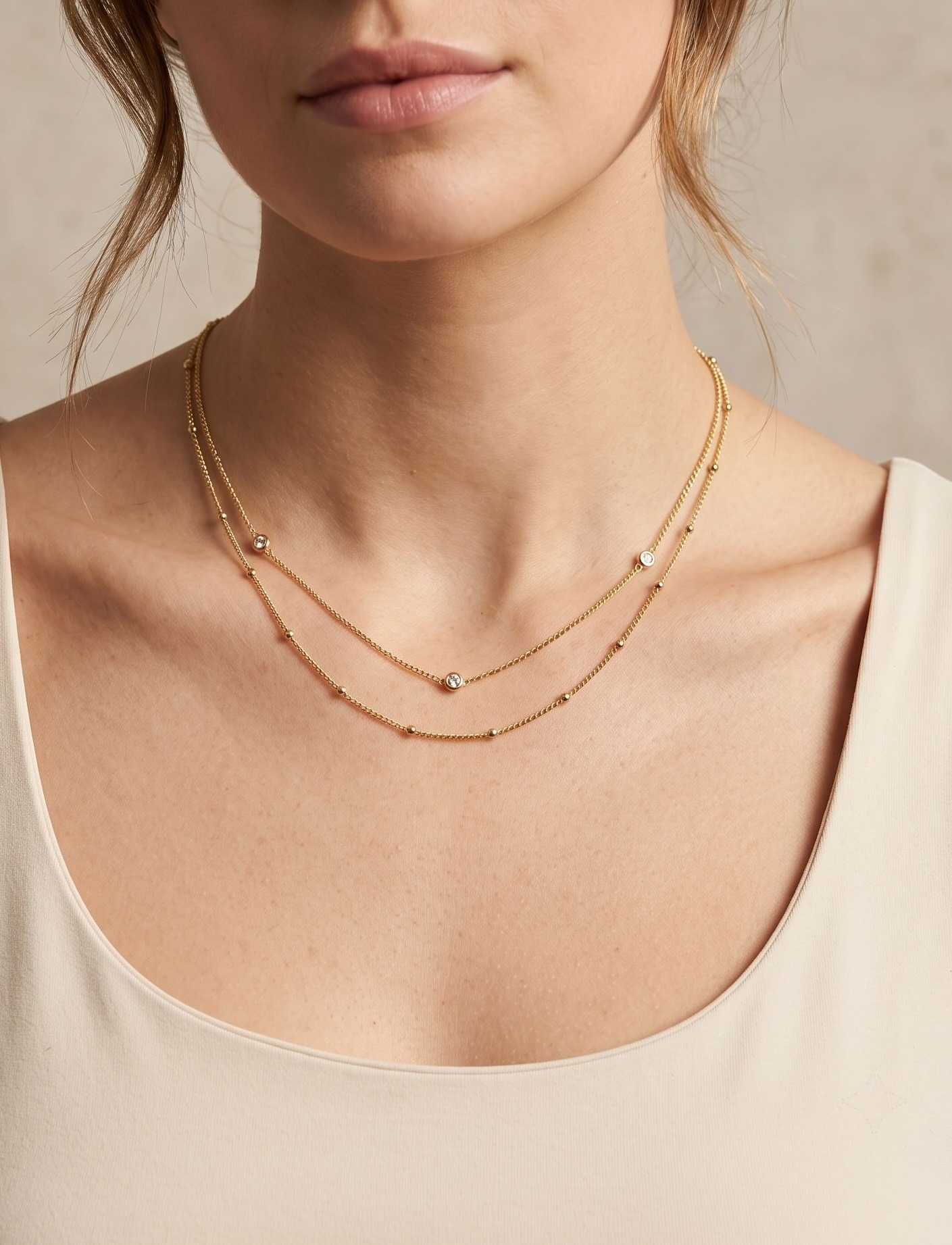 Grossiste Aliya Bijoux - Collier multi-rang avec des strass