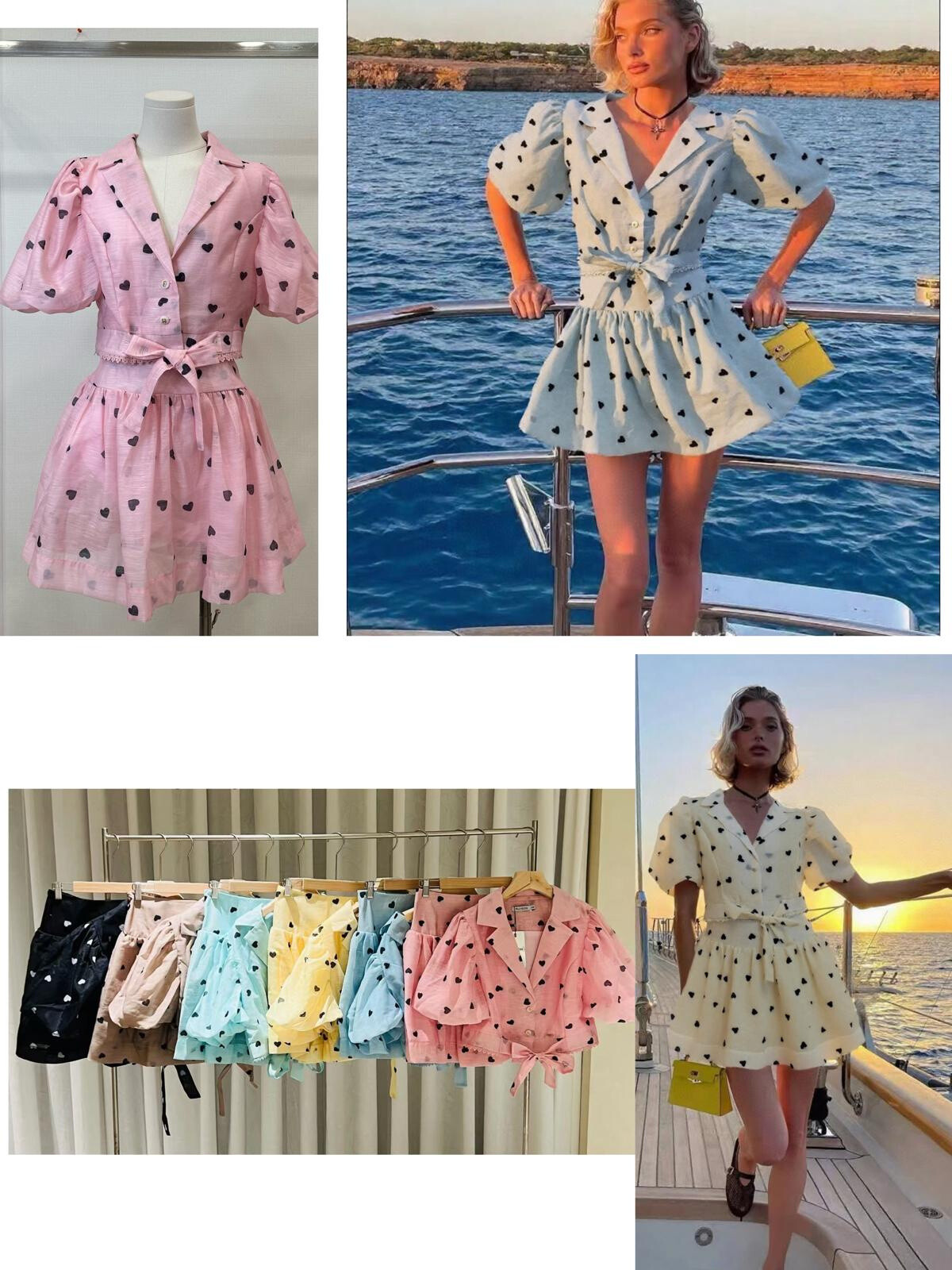 Elegant women's spring/summer set, cotton (35%) and polyester (65%), ideal for a chic and comfortable look. Made in China.