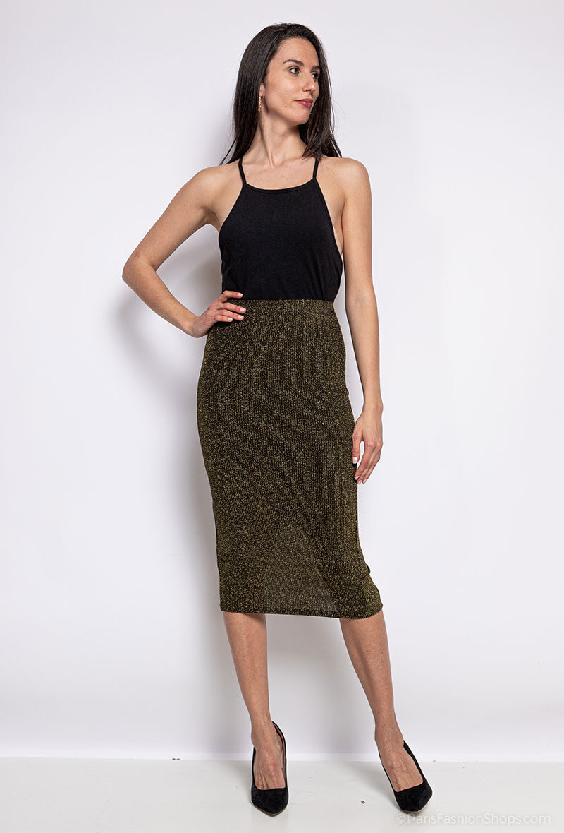 Wholesaler Allyson - Shiny knit skirt