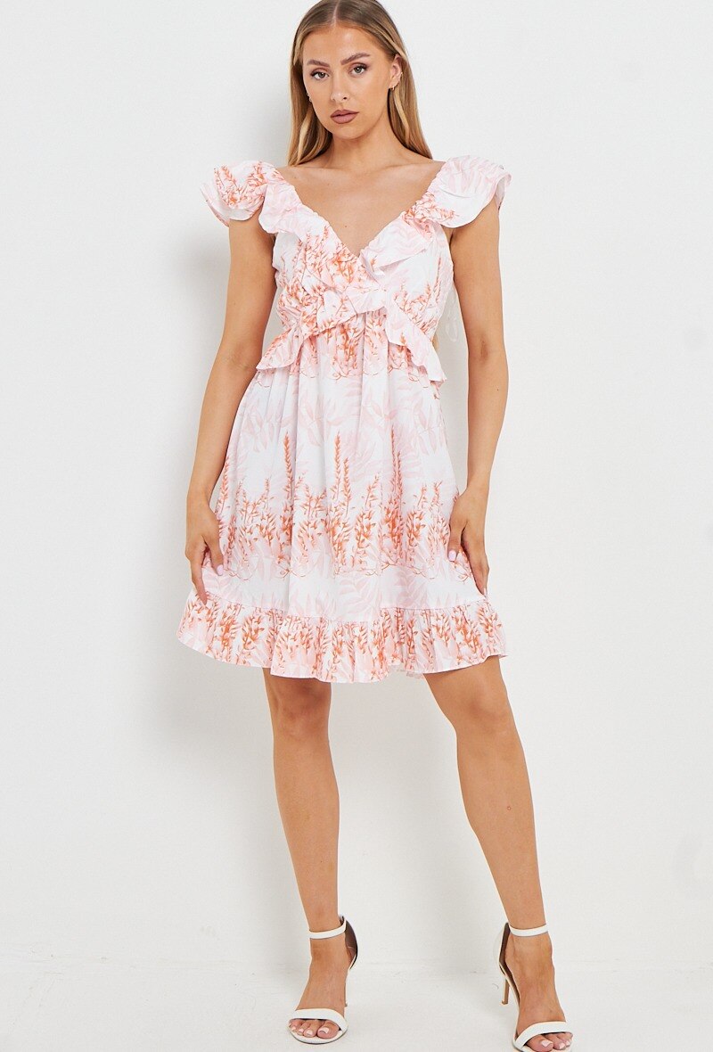 Wholesaler Allyson - Flower printed dress with ruffles
