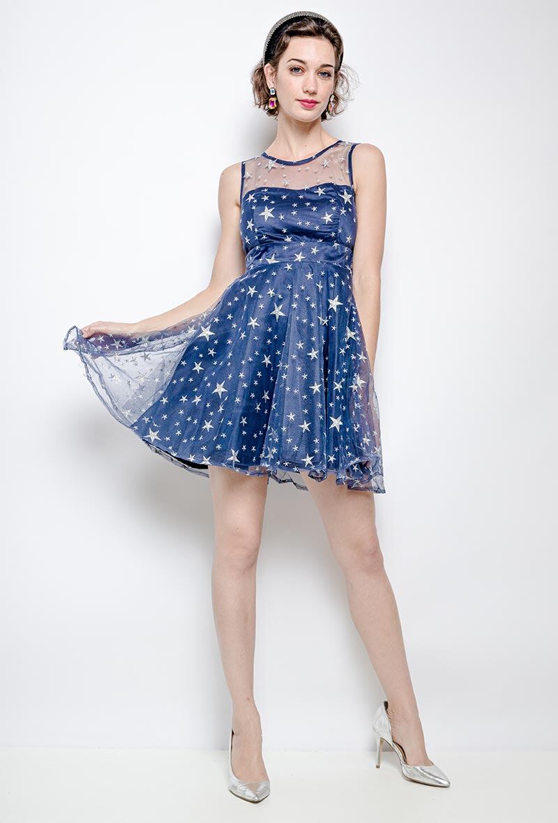 Großhändler Allyson - Kleid mit bestickten Sternen