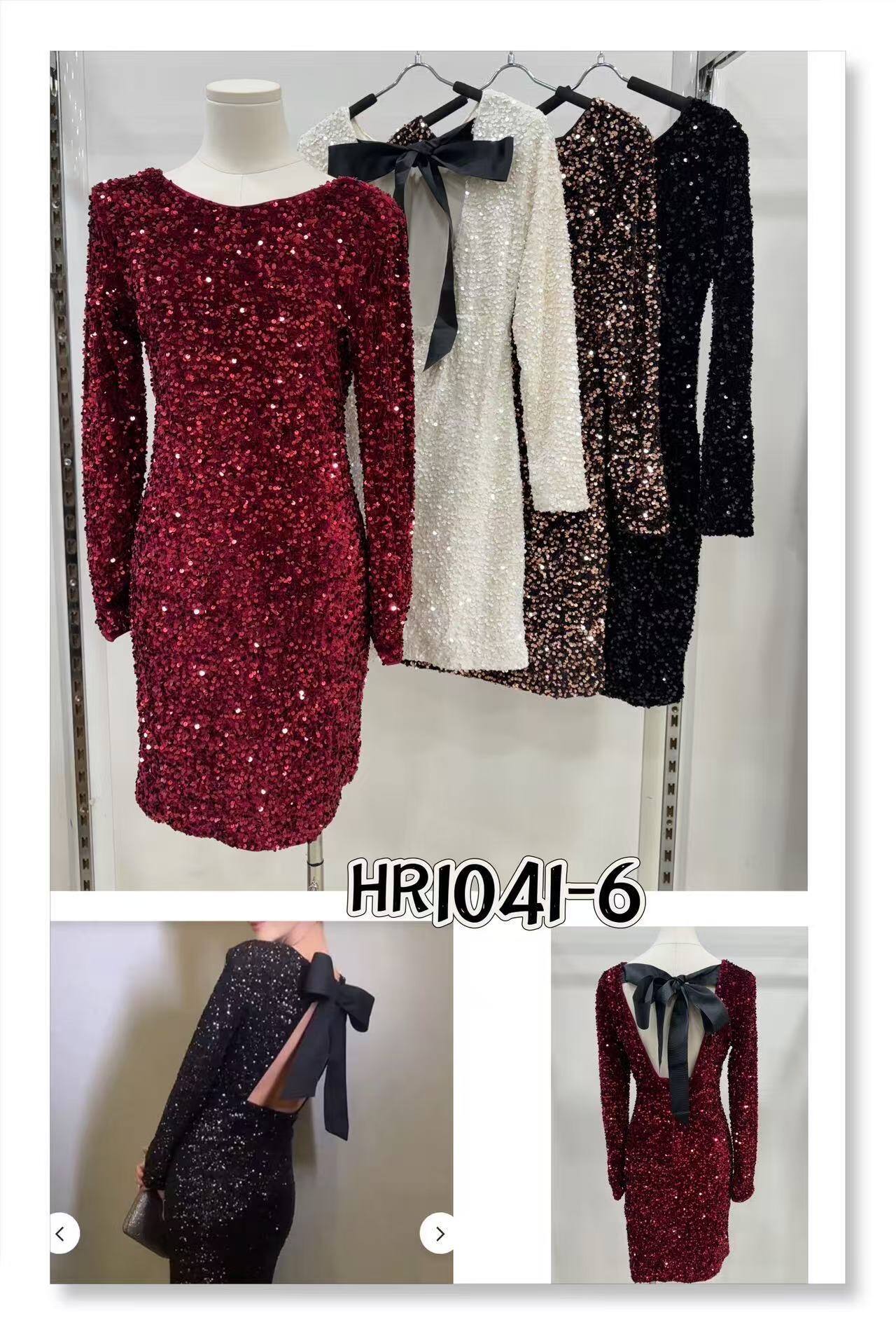 Robe cocktail HR1041 en fibre de polyester, doublure acrylique, idéale pour vos événements d'hiver. Confectionnée en Chine, collection Automne/Hiver.