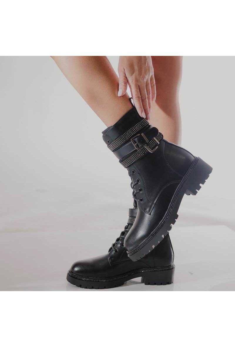 Großhändler ALTAMODA SHOES - Doppelreihige Schnürstiefel mit diamantförmigem Schaft