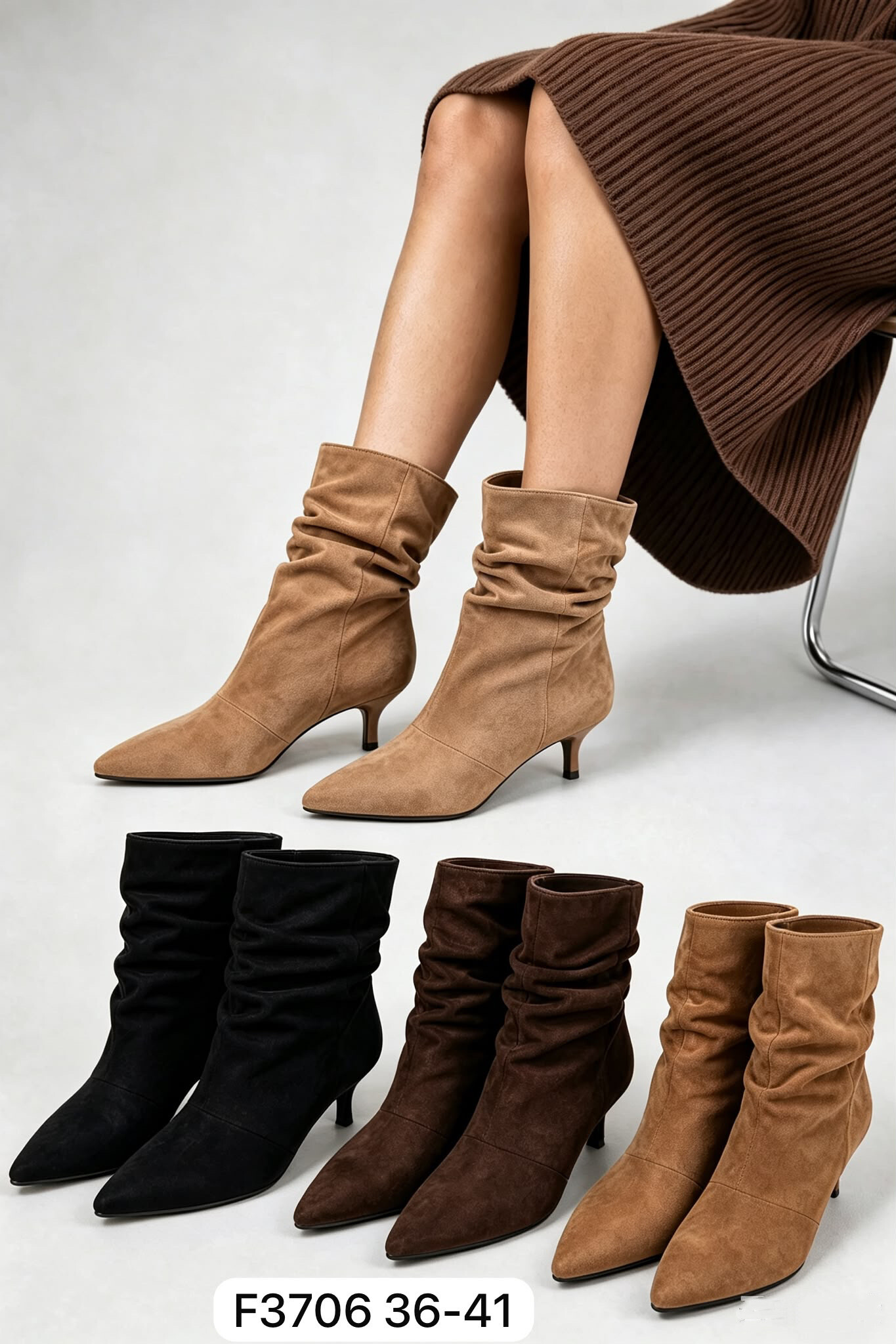 Grossiste ALTAMODA SHOES - BOTTINES FEMMES Hauteur de tige 24 cm, hauteur de talon 5 cm.