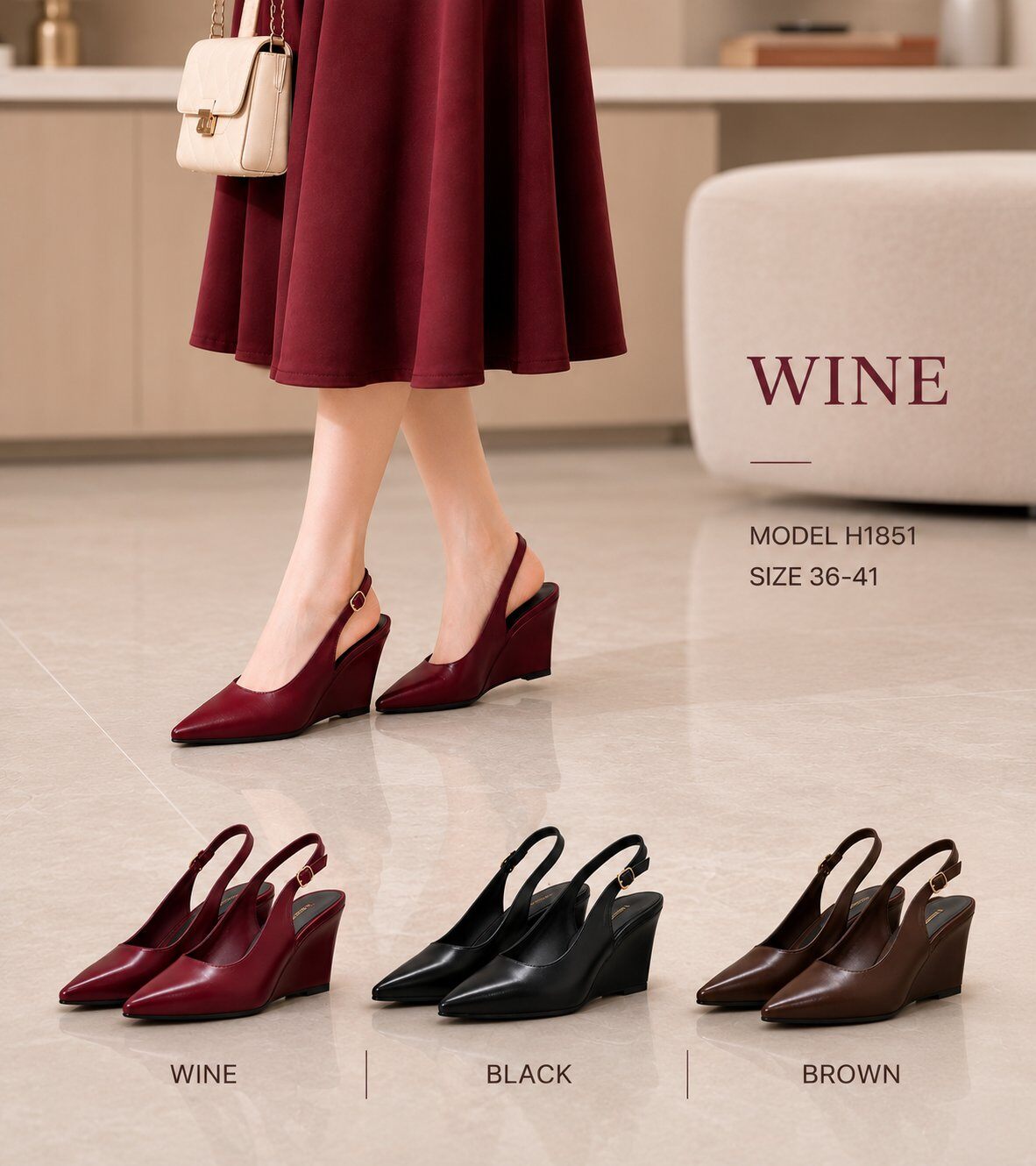 Grossiste ALTAMODA SHOES - Sandales à talons compensés et bout pointu avec bride arrière pour femme
