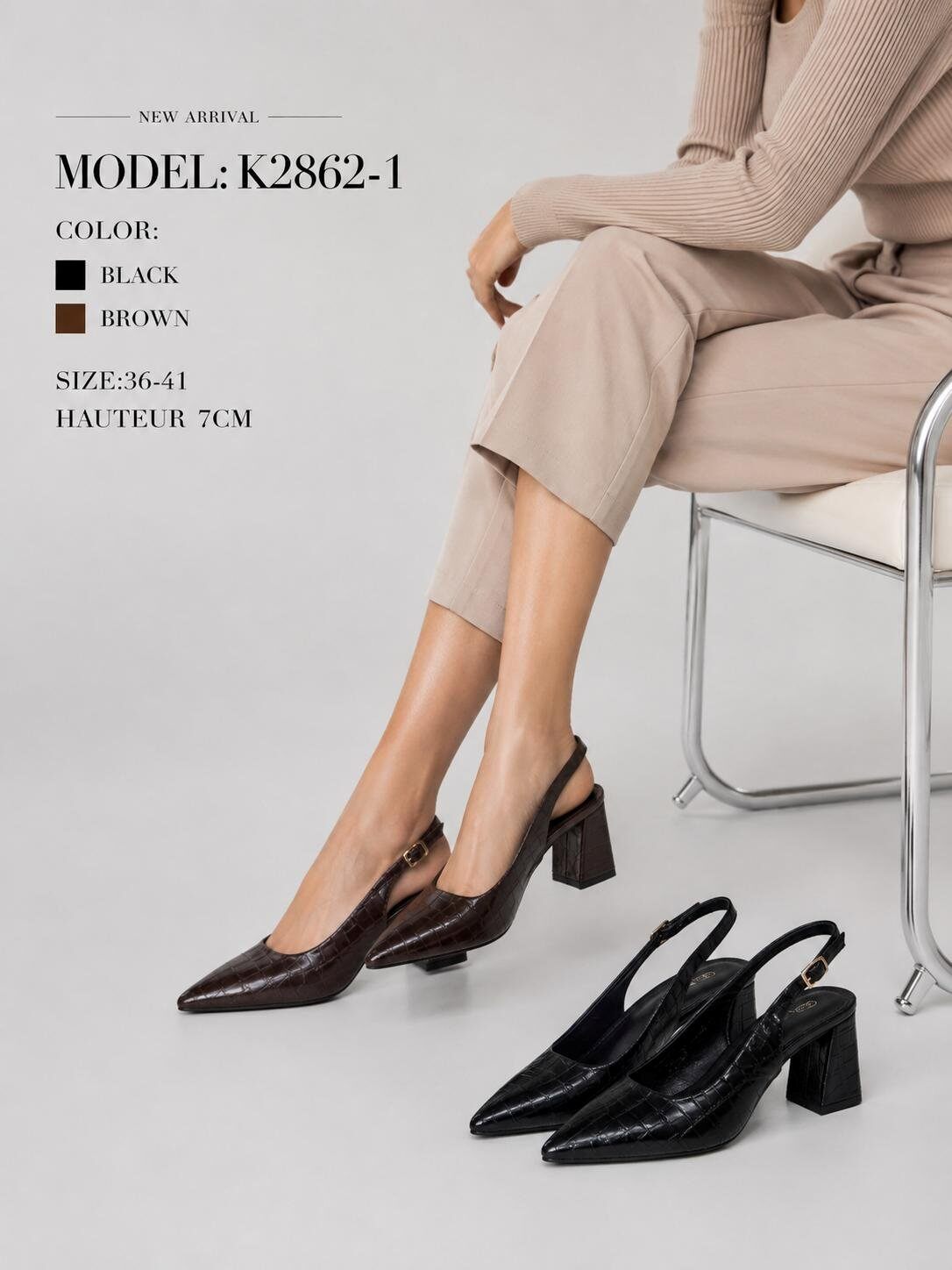 Grossiste ALTAMODA SHOES - Chaussures à talons épais et pointus pour femme