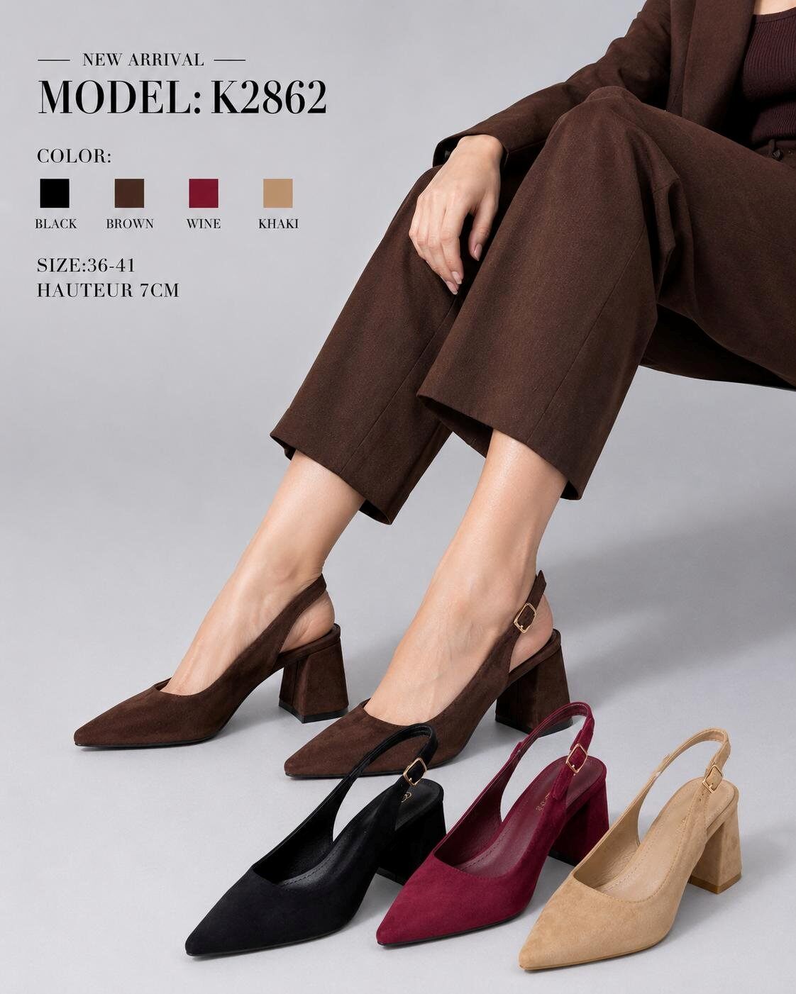 Grossiste ALTAMODA SHOES - Chaussures à talons hauts et épais pour femmes à bout pointu