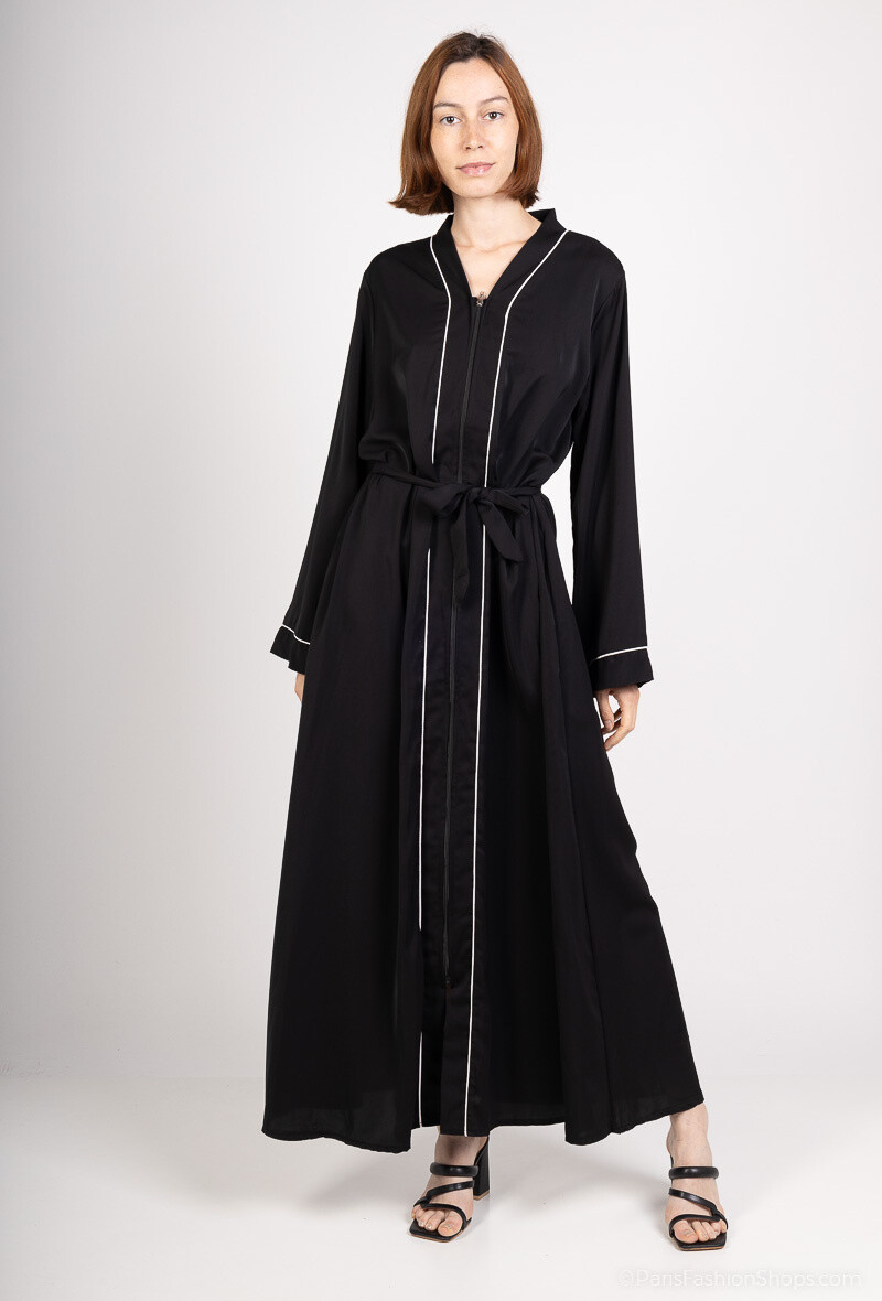 Grossista ALYA - Abito abaya semplice ed elegante con zip