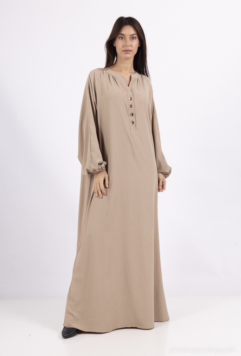 Grossista ALYA - Eleganza moderna di Abaya con bottoni dorati