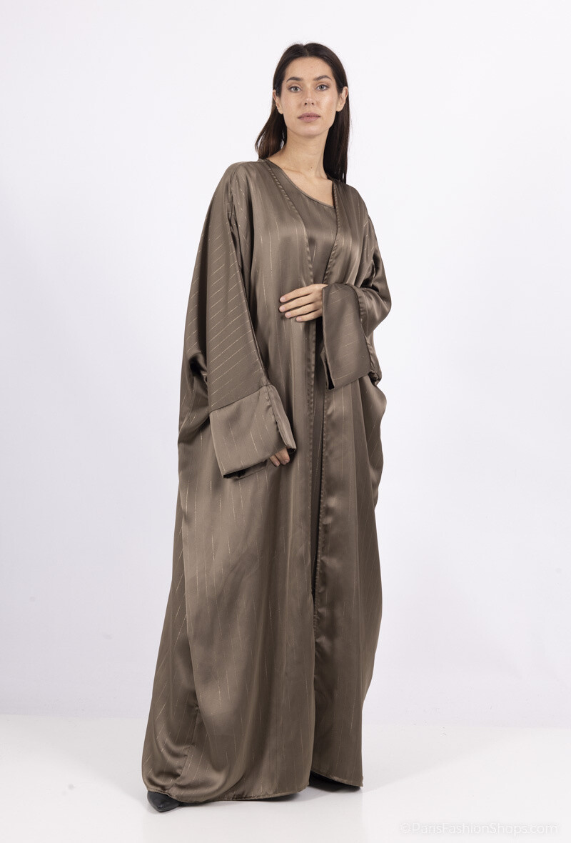 Grossista ALYA - Abito abaya a due camere semplice ed elegante