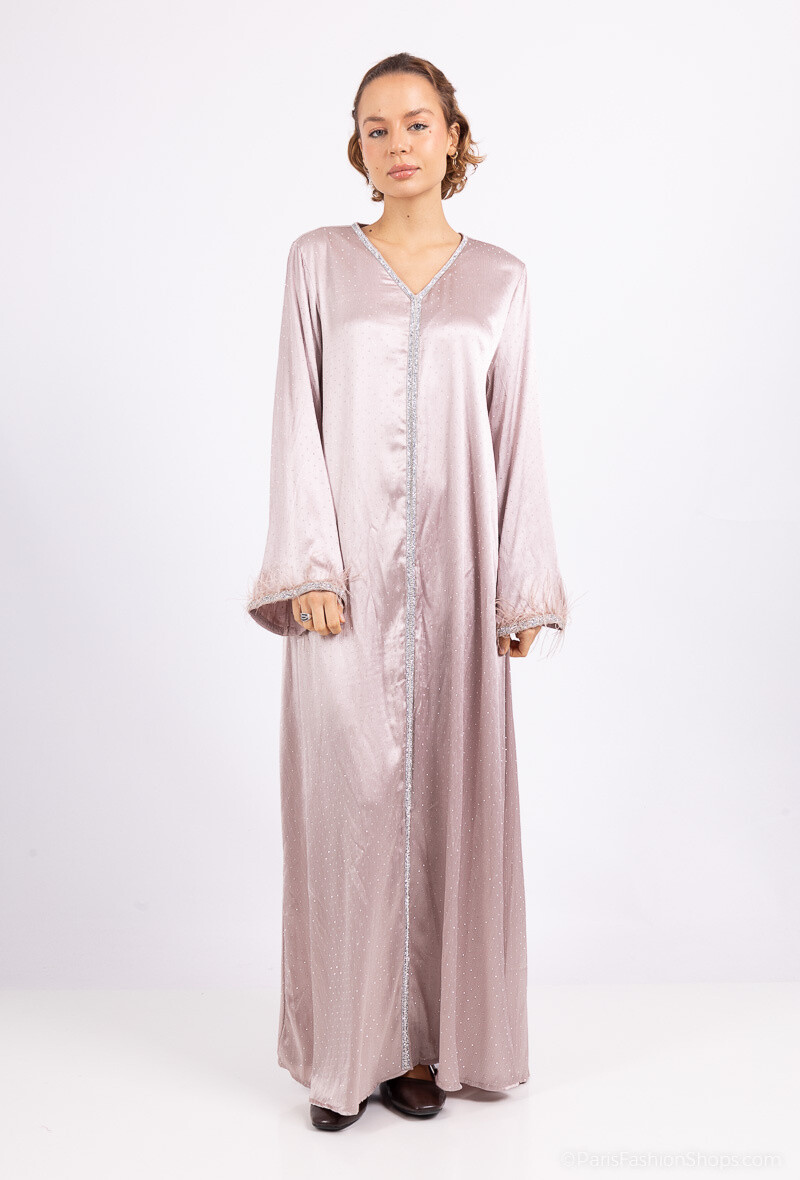 Grossista ALYA - Abito Abaya con strass per brillare durante le feste