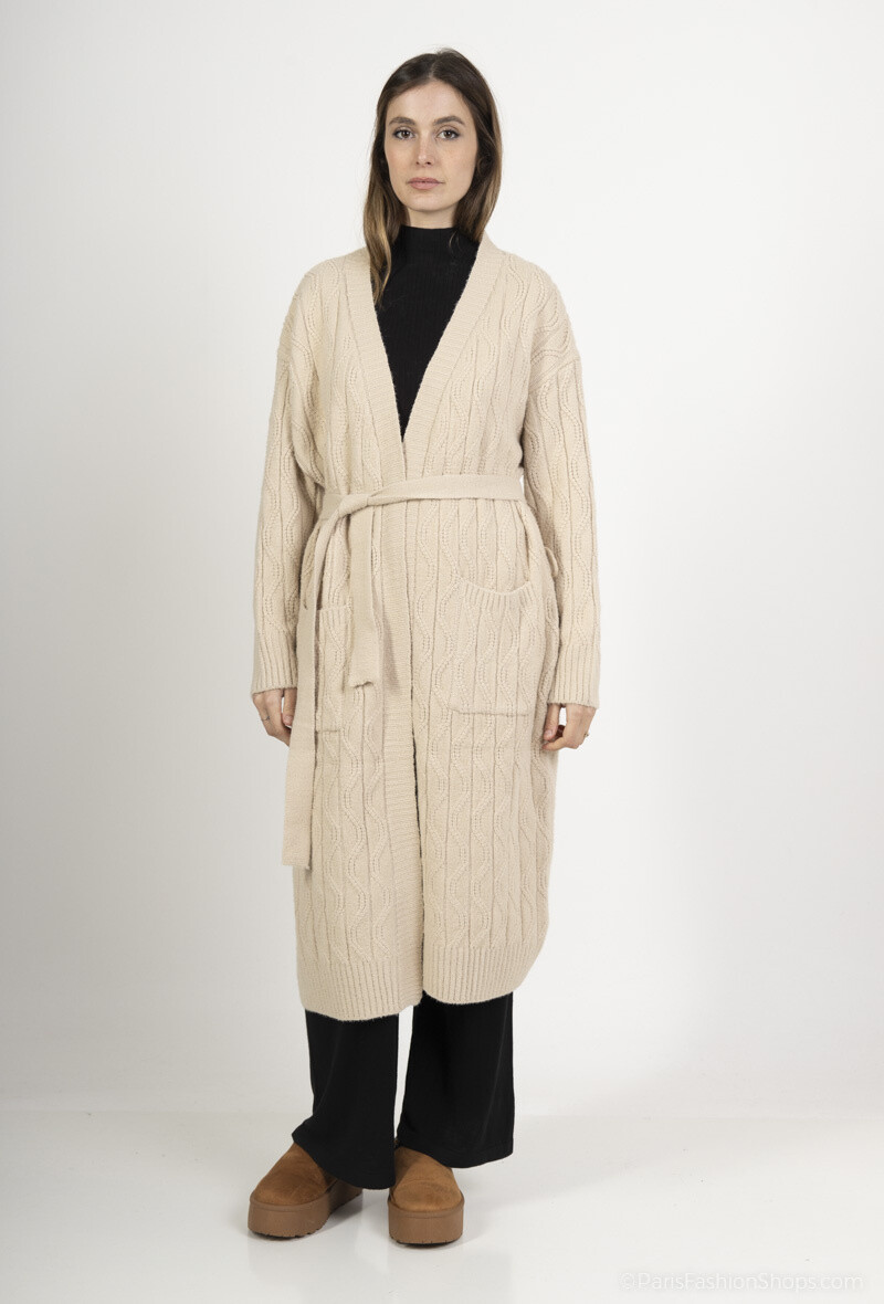Grossista ALYA - Cardigan elegante con cintura