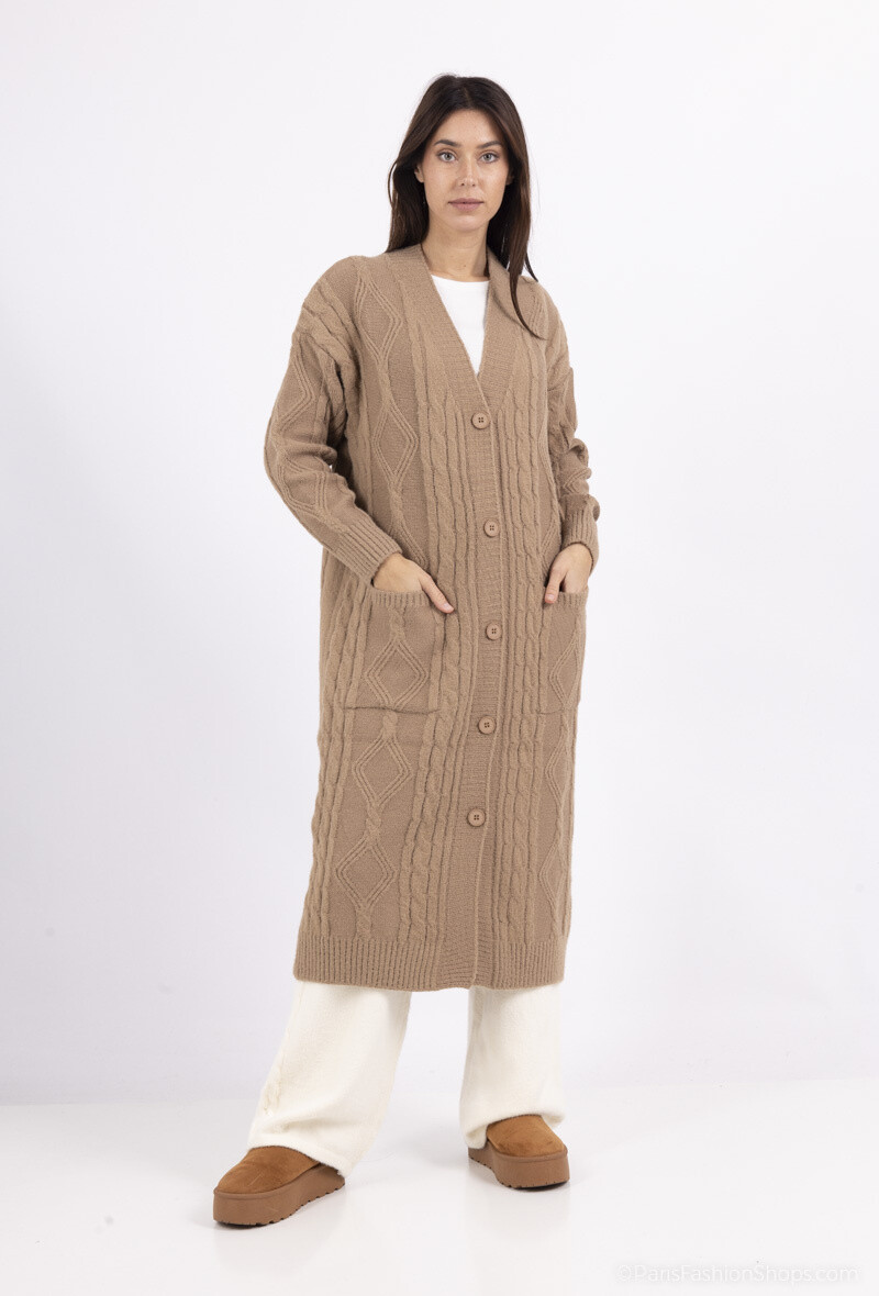 Grossista ALYA - Gilet lungo in maglia spessa: stile e comfort
