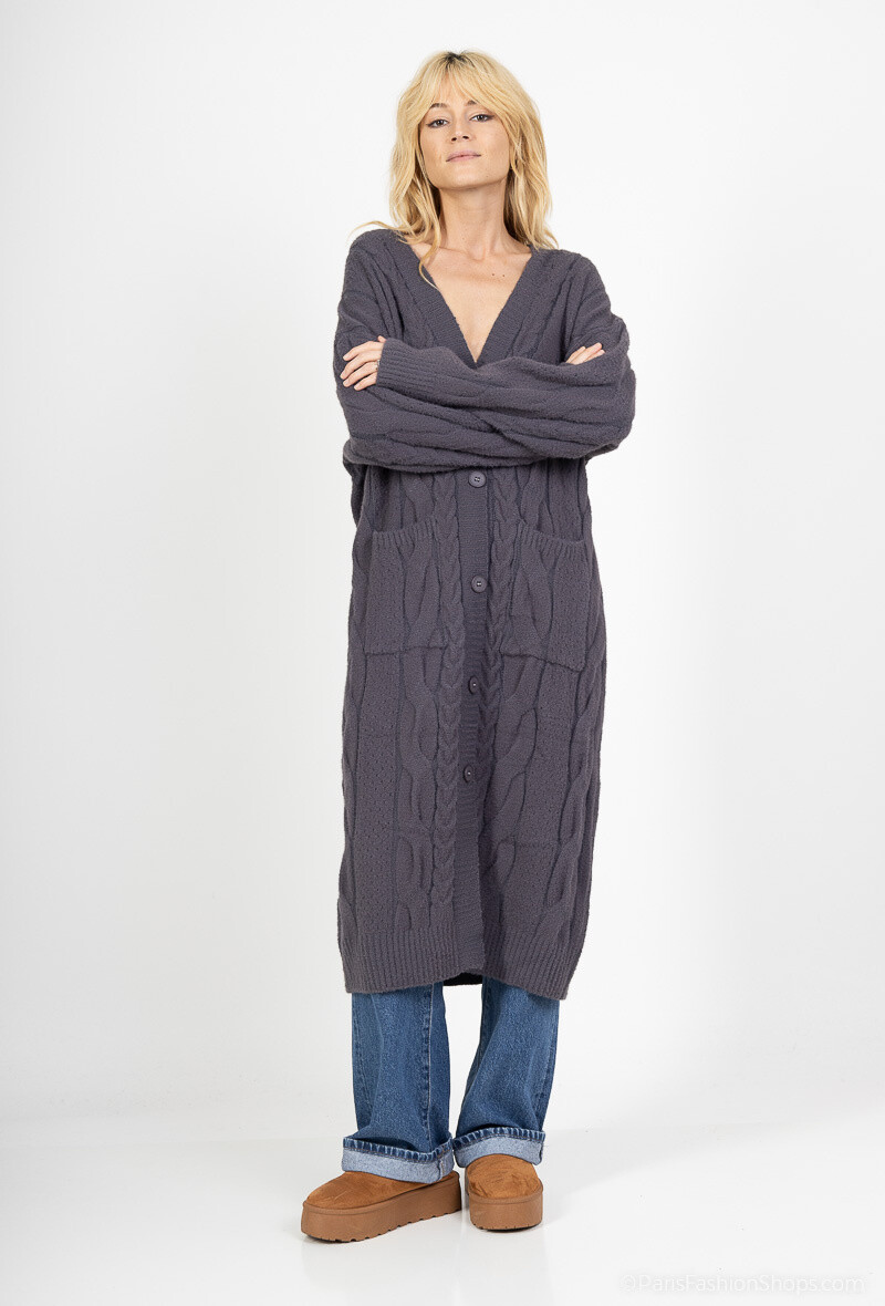 Grossiste ALYA - Cardigan en Grosse Maille - Tendance et Confort