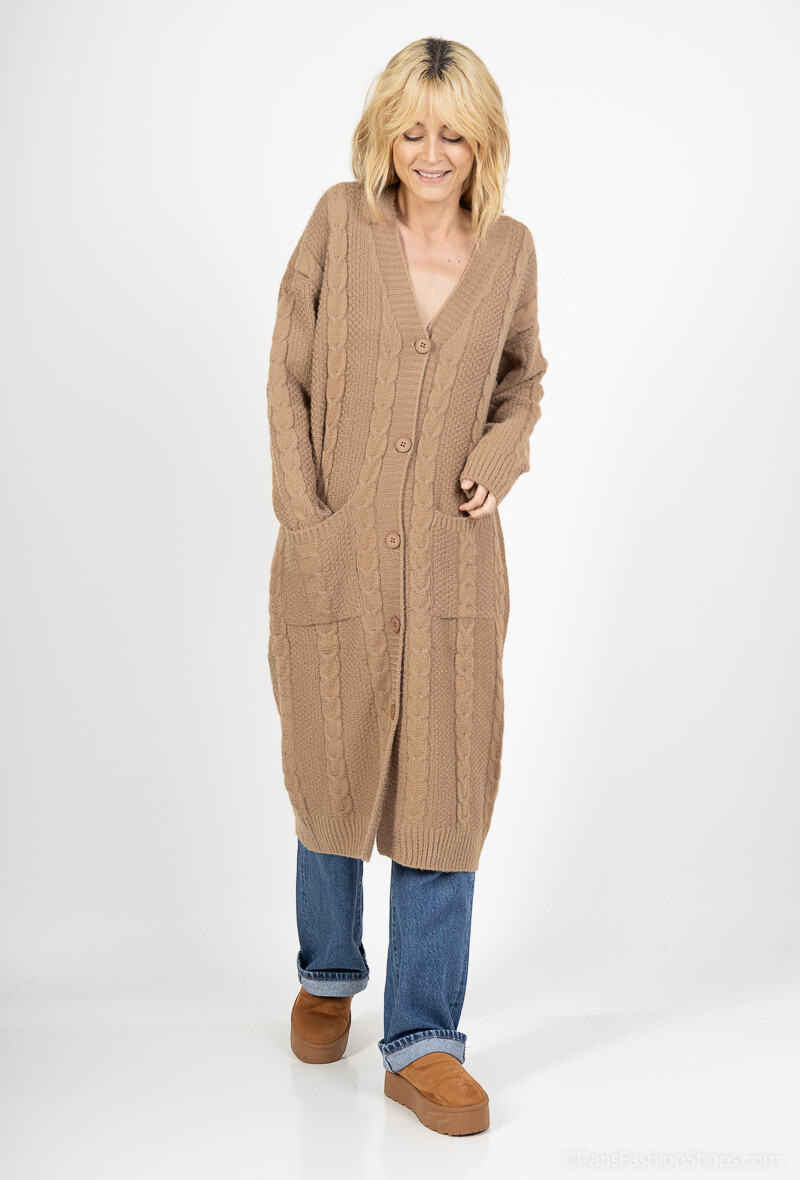 Grossista ALYA - Cardigan corto in grossa maglia: Eleganza informale