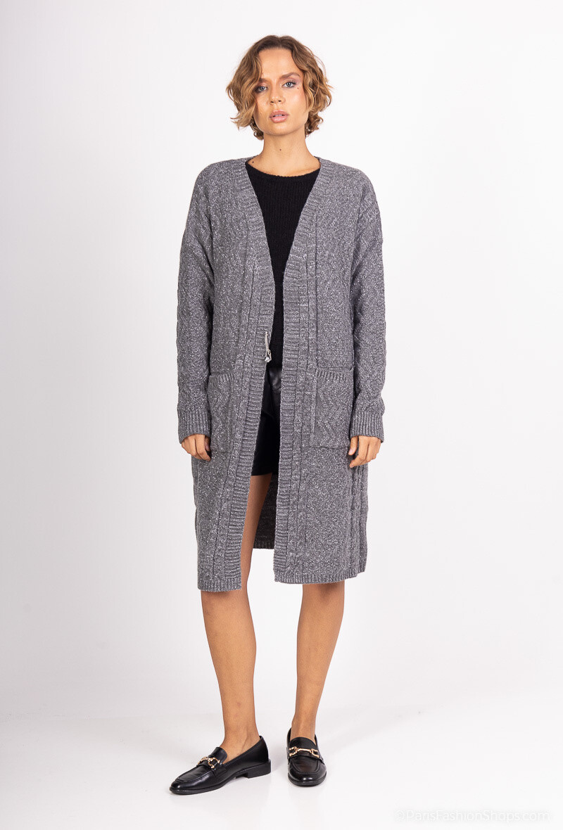 Grossista ALYA - Cardigan in maglia con paillettes - Sottile brillantezza ed eleganza