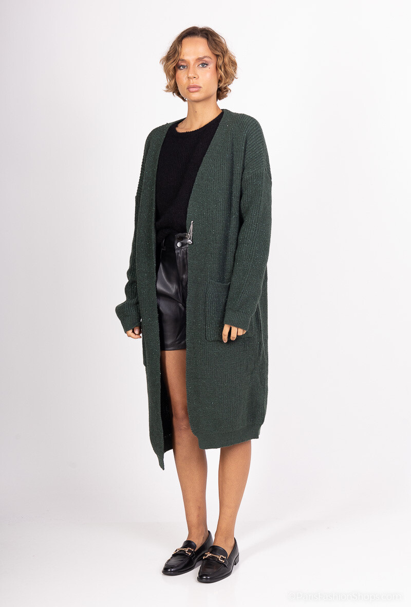 Grossista ALYA - Cardigan con sottili pietre preziose per un'eleganza maggiore