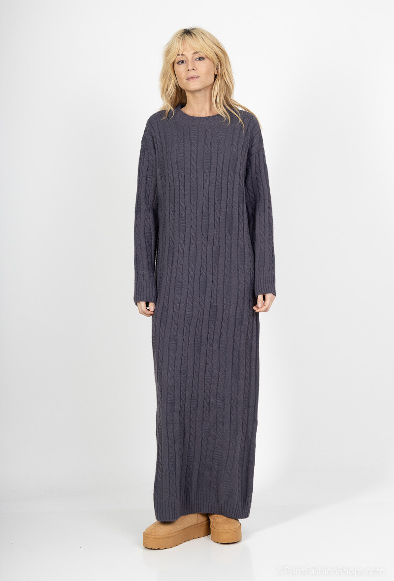 Grossista ALYA - Vestito in Grossa Maglia - Eleganza Autunnale
