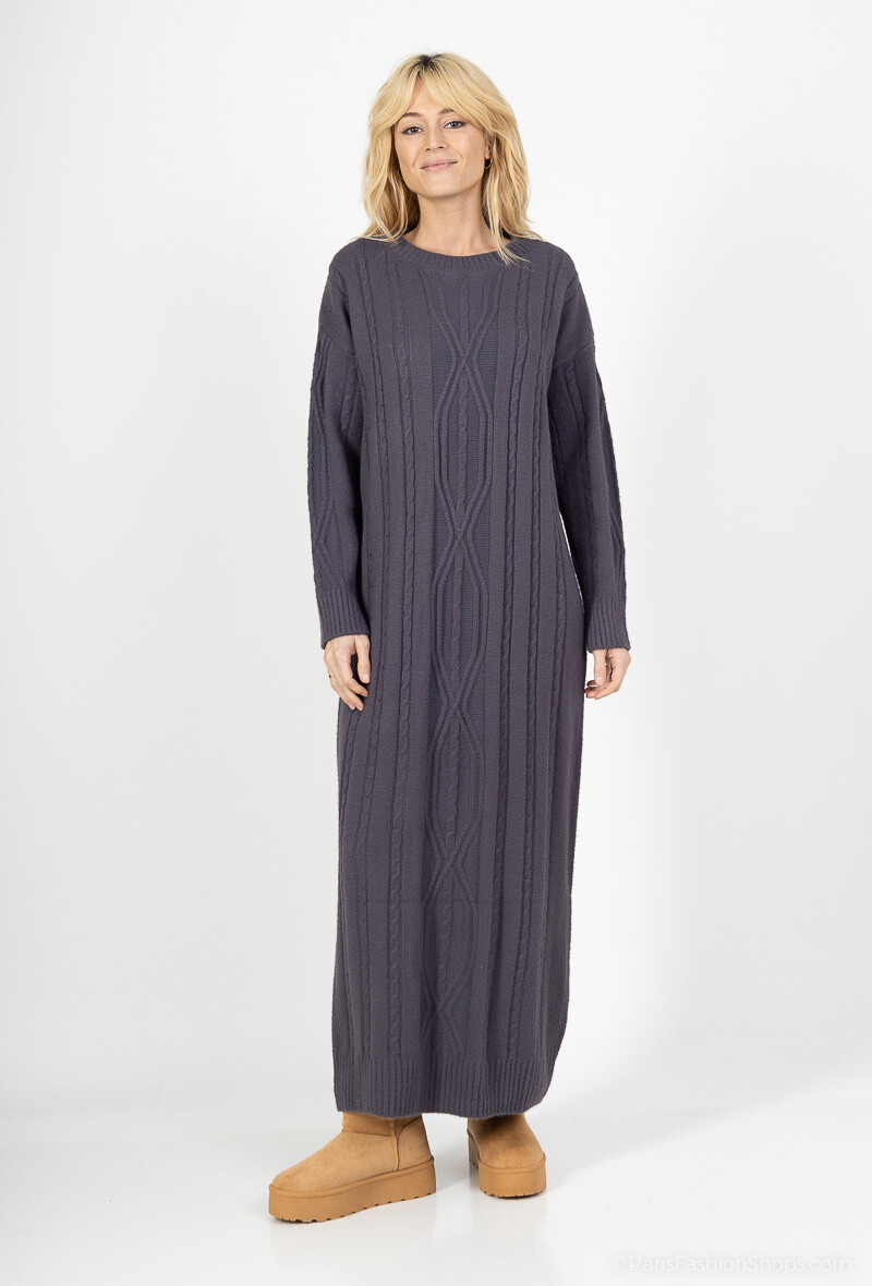 Grossista ALYA - Abito Lungo in Grossa Maglia: Eleganza Confortevole