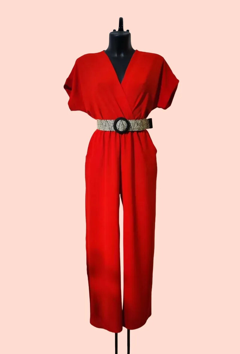 Wholesaler Alyra - Plain jumpsuit with pockets, belt included