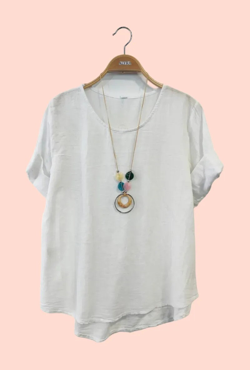 Wholesaler Alyra - Cotton top with openwork sleeves