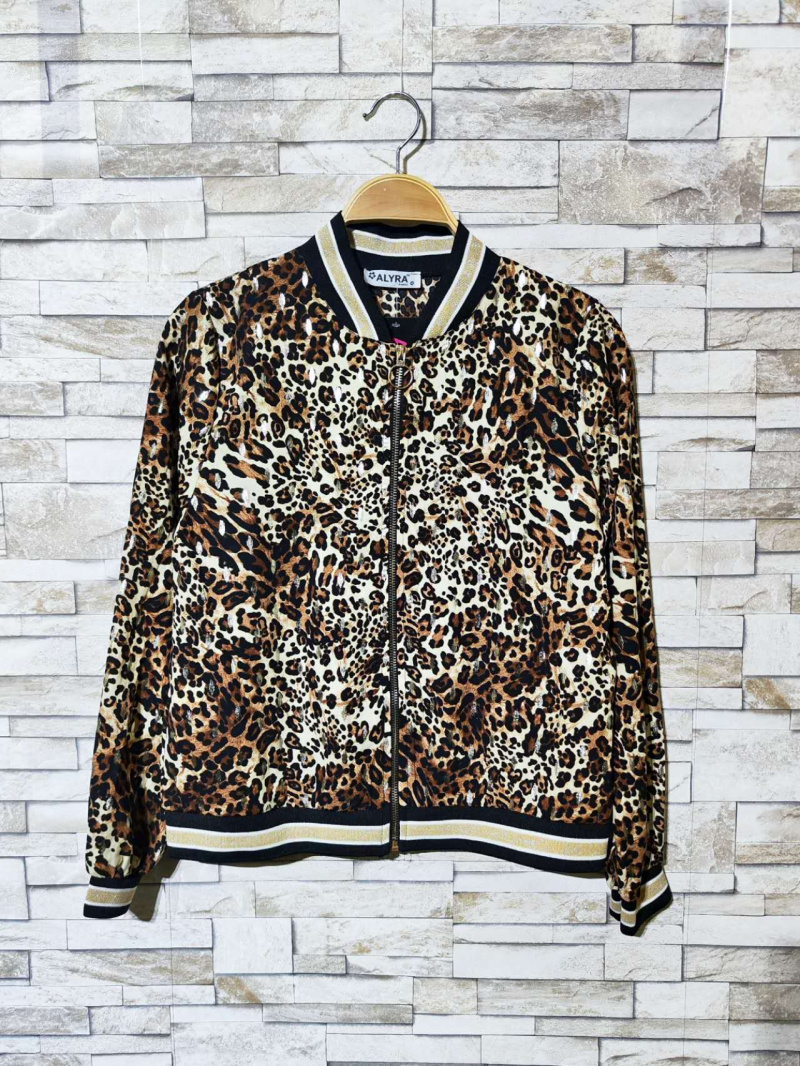 Wholesaler Alyra - Leopard print bomber jacket