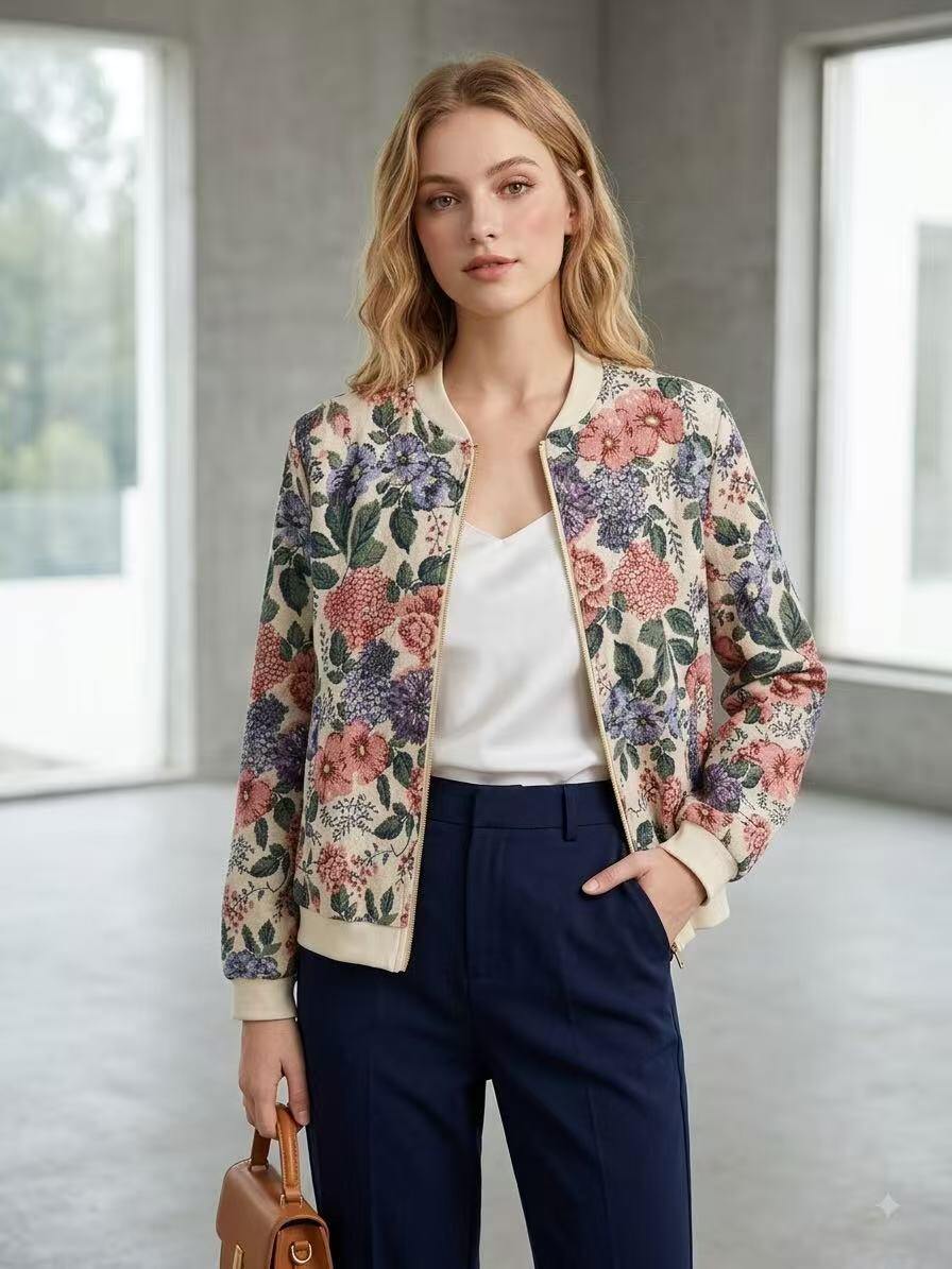 Grossiste ALYSSA srl - BOMBER FLORAL AVEC ZIP