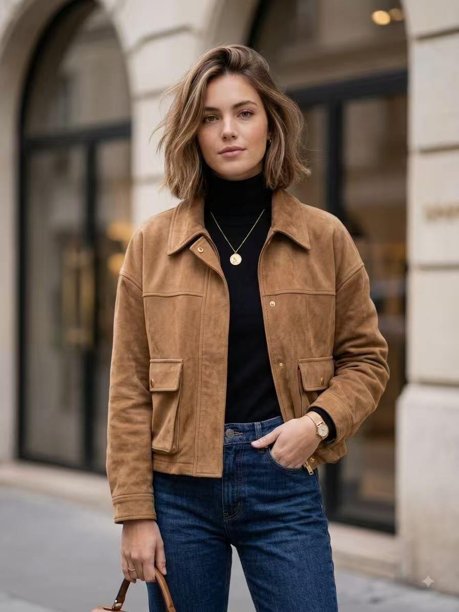 Wholesaler ALYSSA srl - Suede jacket with pocket