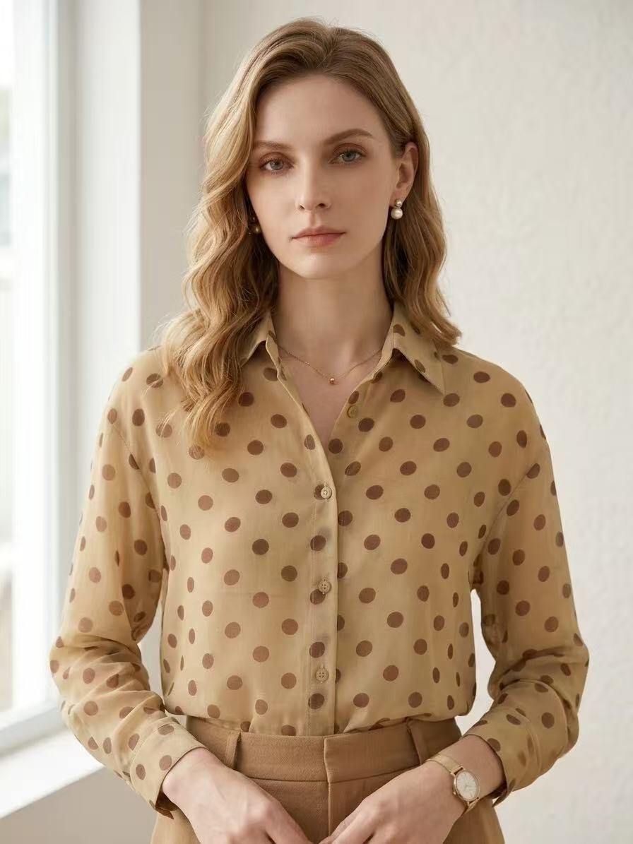Wholesaler ALYSSA srl - SHEER POLKA DOT SHIRT