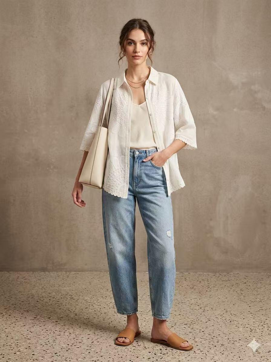 Wholesaler ALYSSA srl - EMBROIDERED WOMEN'S SHIRT
