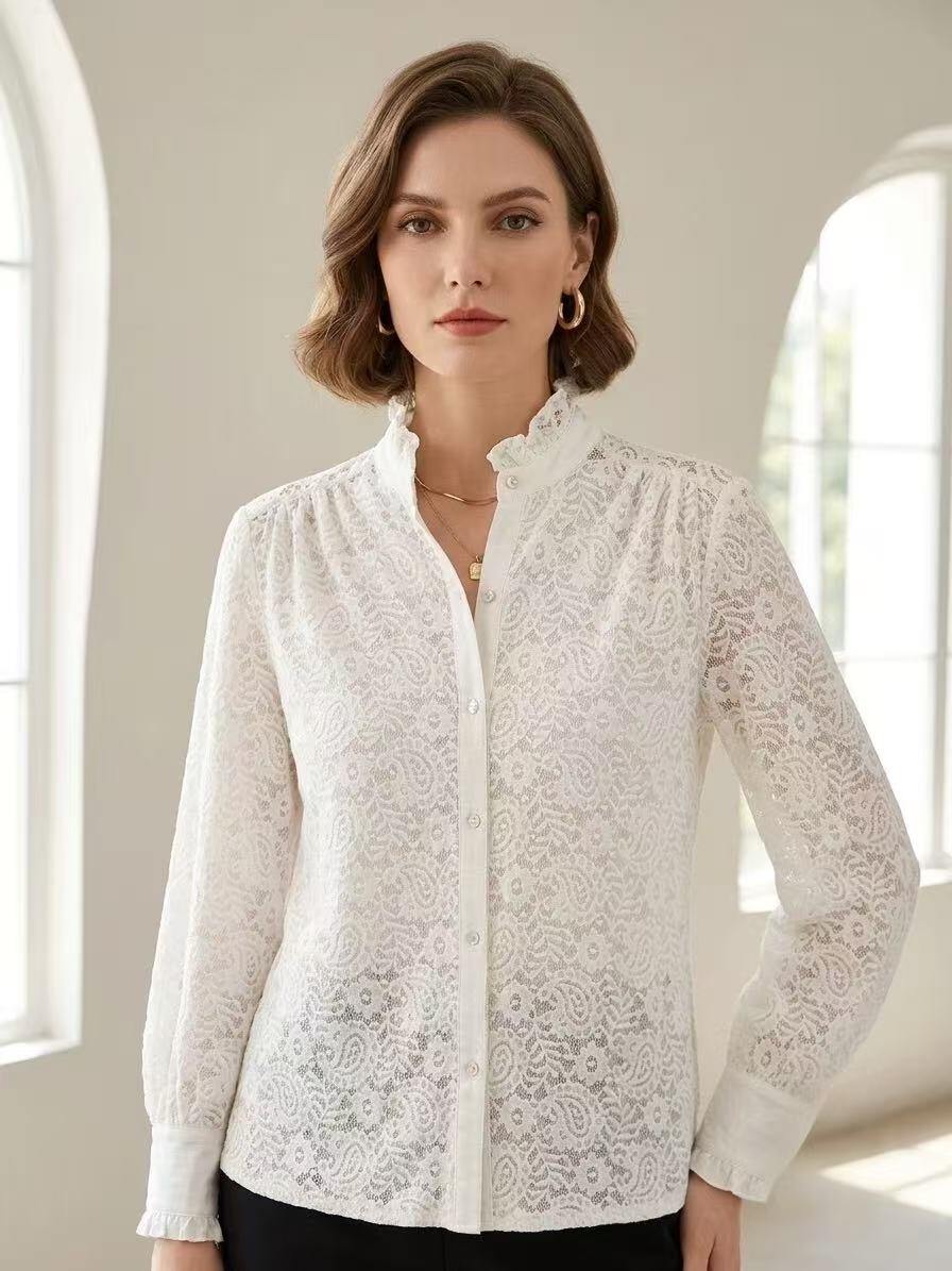 Wholesaler ALYSSA srl - BUTTON-UP LACE SHIRT