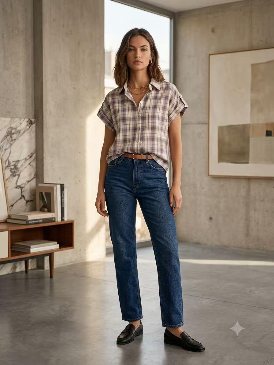 Wholesaler ALYSSA srl - SHORT SLEEVE CHECKERED SHIRT