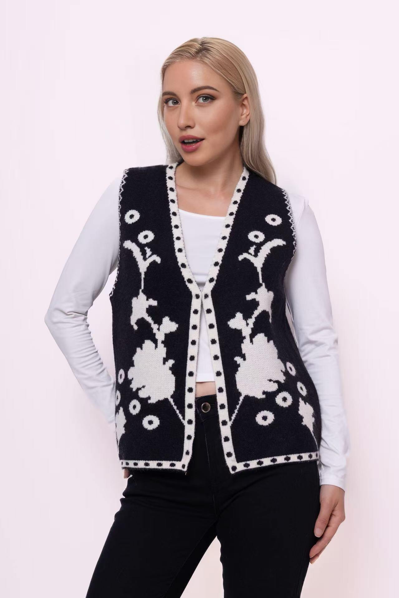 Mayorista ALYSSA srl - CHALECO DE PUNTO ESTAMPADO