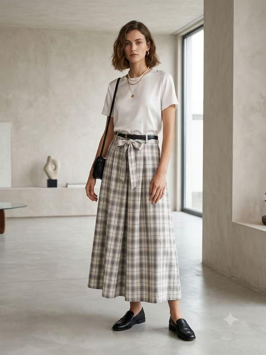 Wholesaler ALYSSA srl - Plaid skirt with belt
