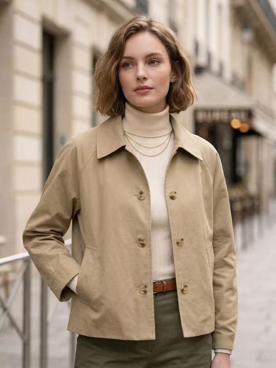 Wholesaler ALYSSA srl - SHORT TRENCH COAT WITH BUTTONS