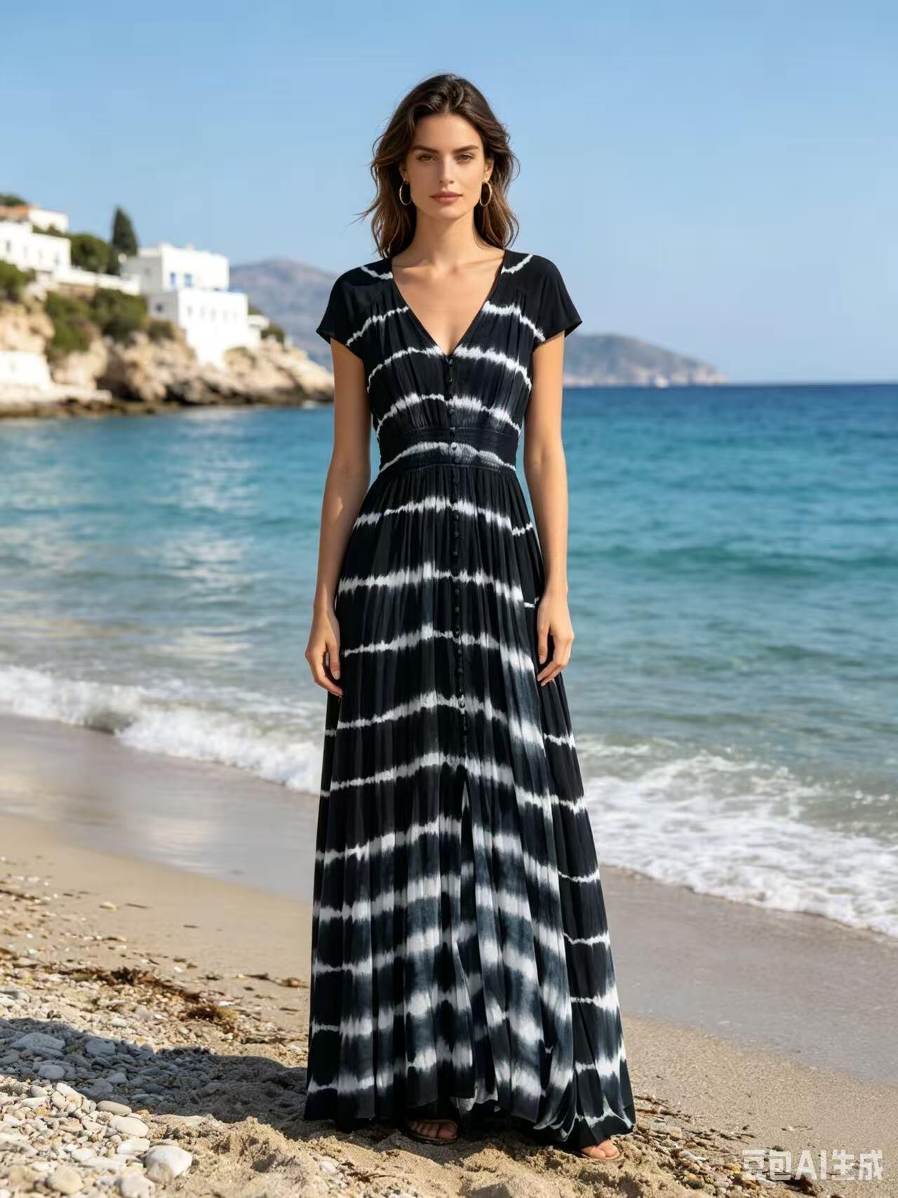 Wholesaler ALYSSA srl - SLEEVELESS WOMEN'S DRESS WITH FANTASY PRINT