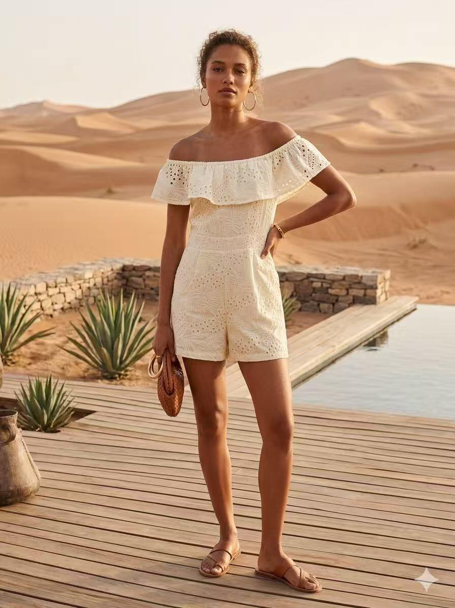 Mayorista ALYSSA srl - VESTIDO CORTO CON PANTALÓN DE ENCAJE SAN GALLO