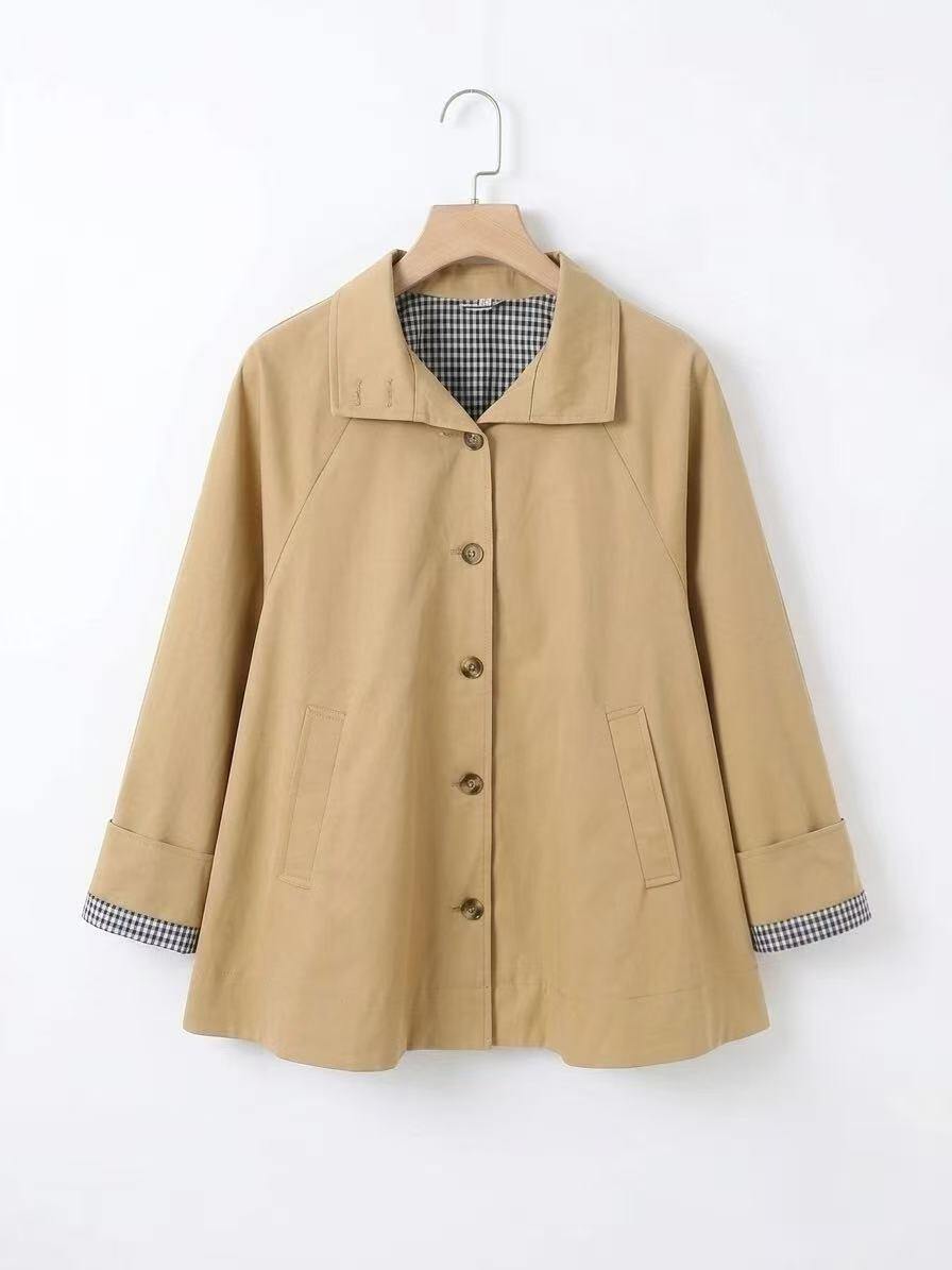 Wholesaler ALYSSA srl - LINED CHECK TRENCH COAT WITH BUTTONS AND BUTTONS