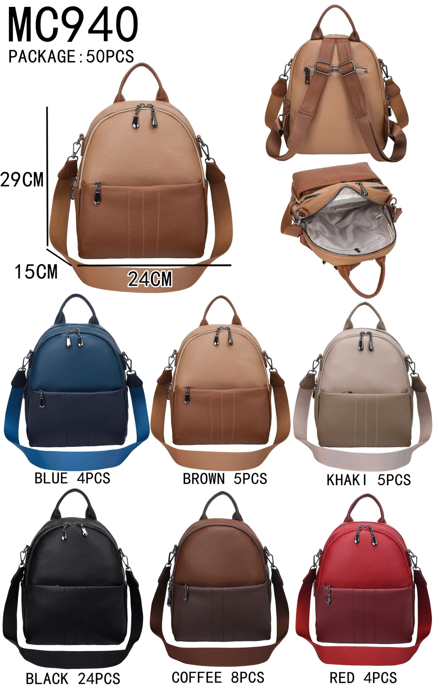 Grossiste AMANDA CLOTHING BAGS AND ACCESSORIES - SAC À DOS FEMME DIMENSIONS 24*15*29