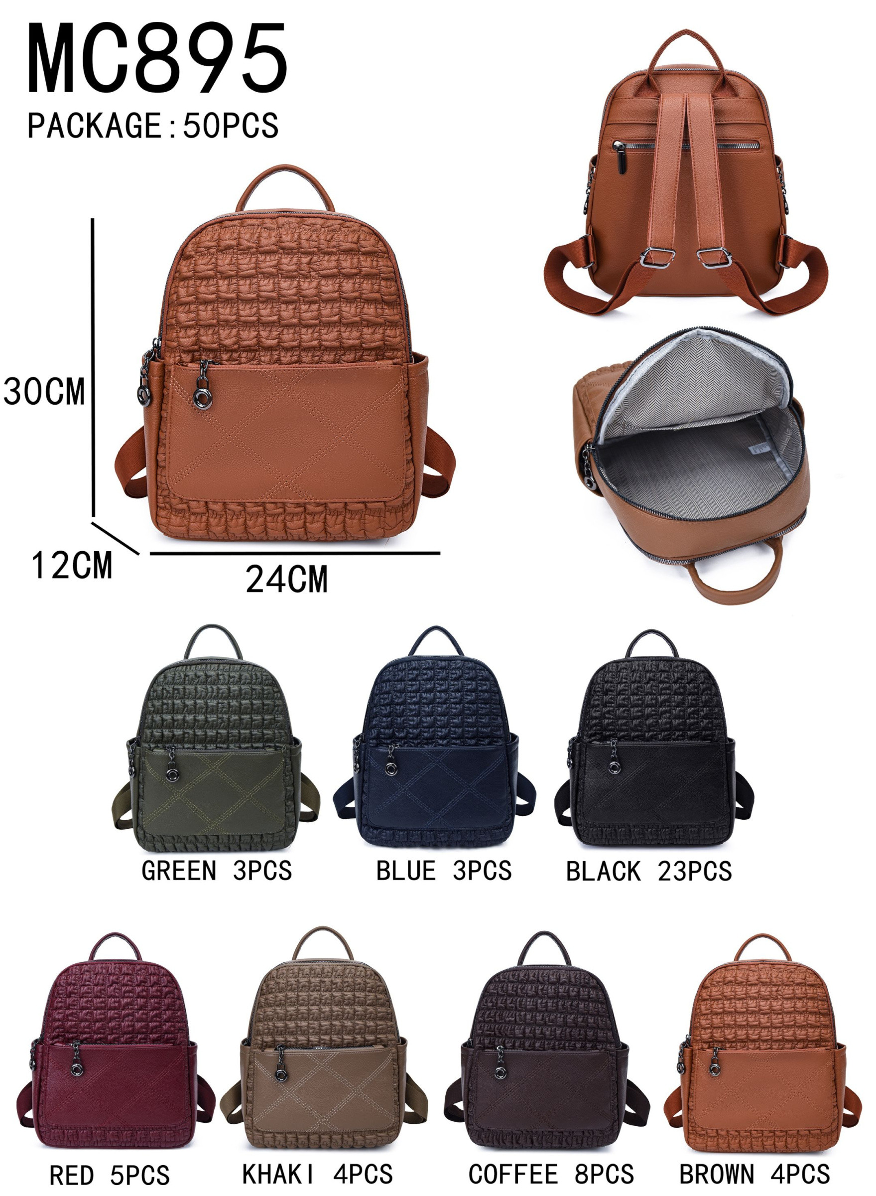 Grossiste AMANDA CLOTHING BAGS AND ACCESSORIES - SAC À DOS FEMME DIMENSIONS 24*12*30