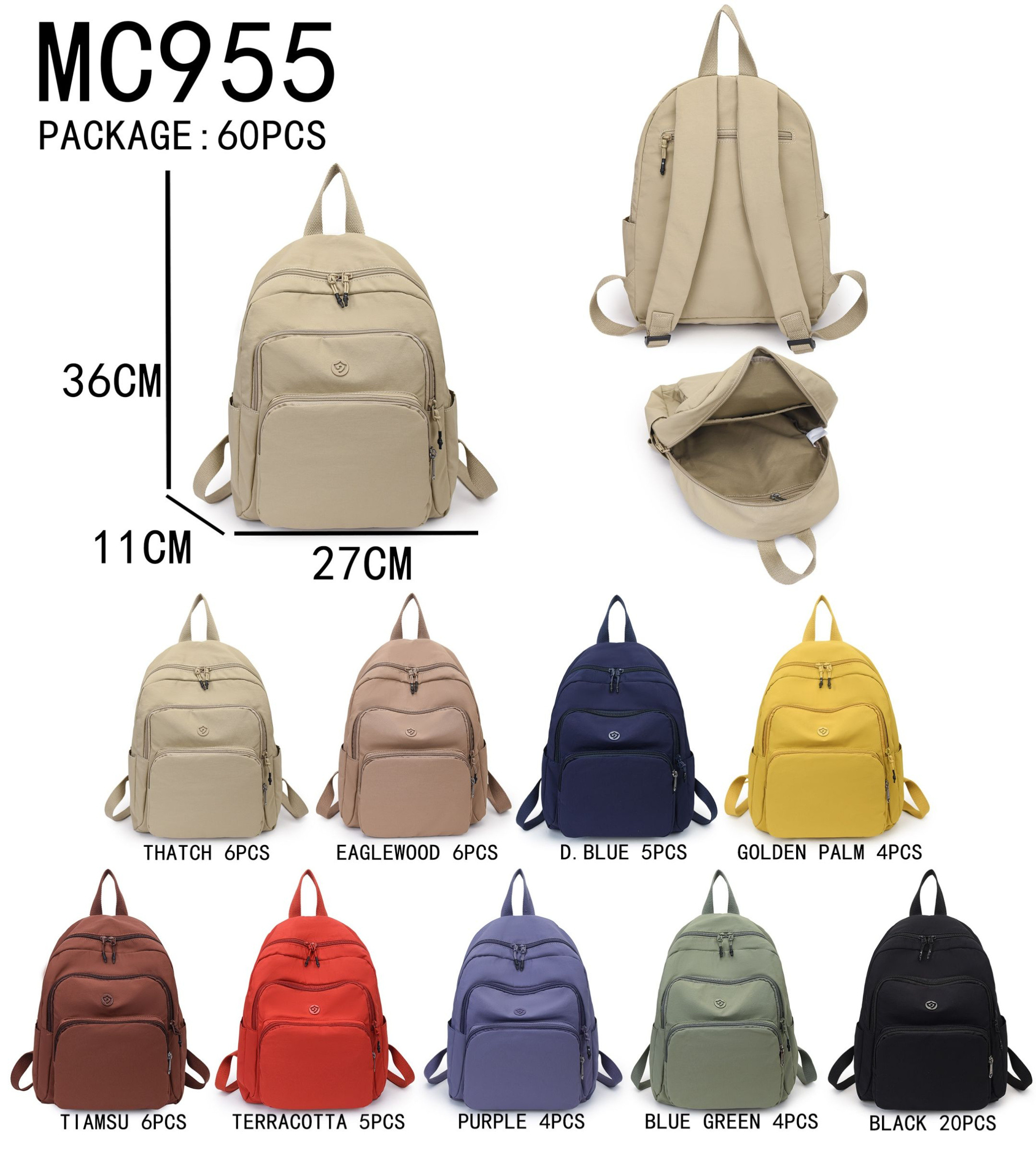 Grossiste AMANDA CLOTHING BAGS AND ACCESSORIES - SACS À DOS FEMME DIMENSIONS 27*11*36