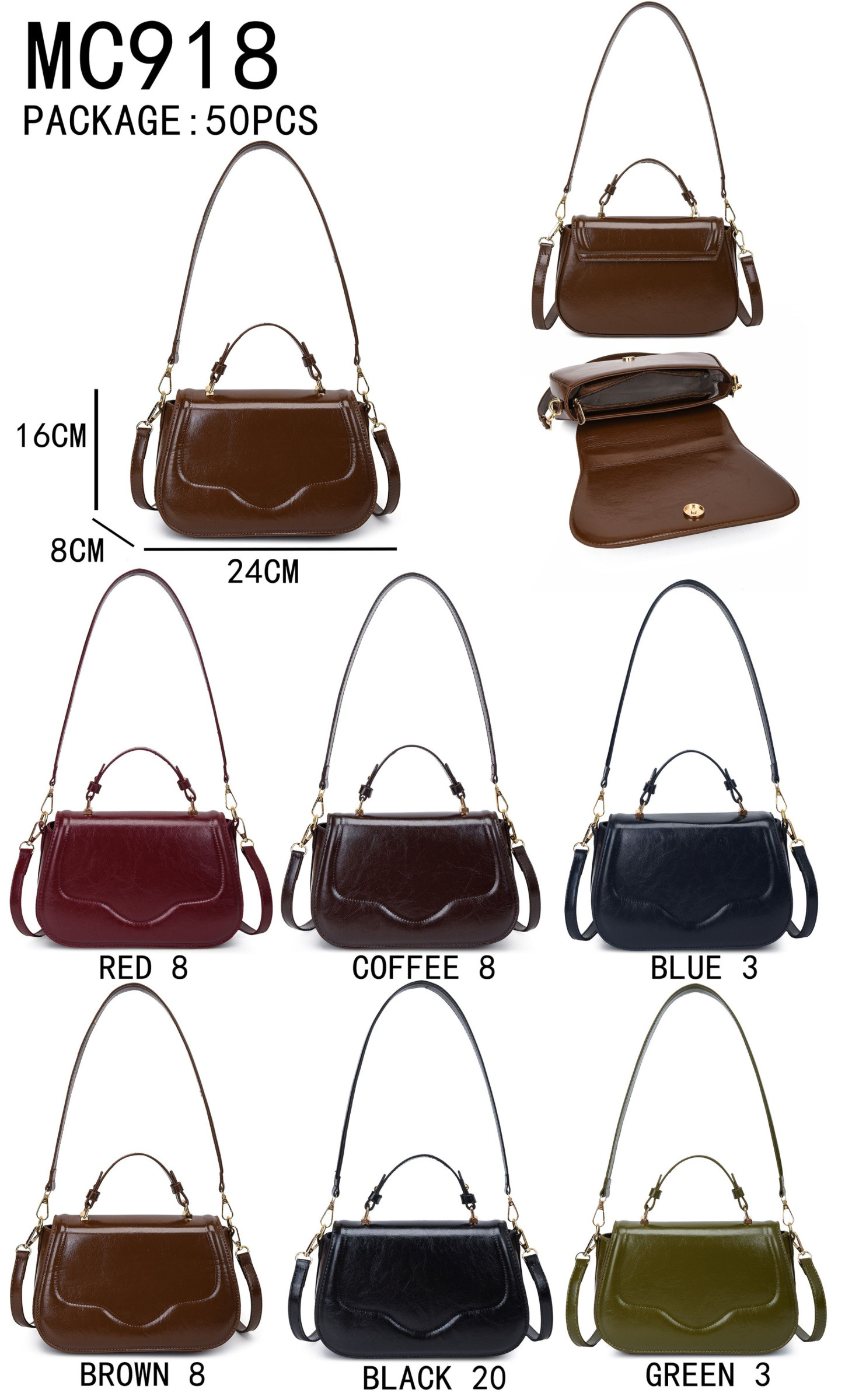 Grossiste AMANDA CLOTHING BAGS AND ACCESSORIES - SACS À MAIN FEMME TAILLE 24*8*16