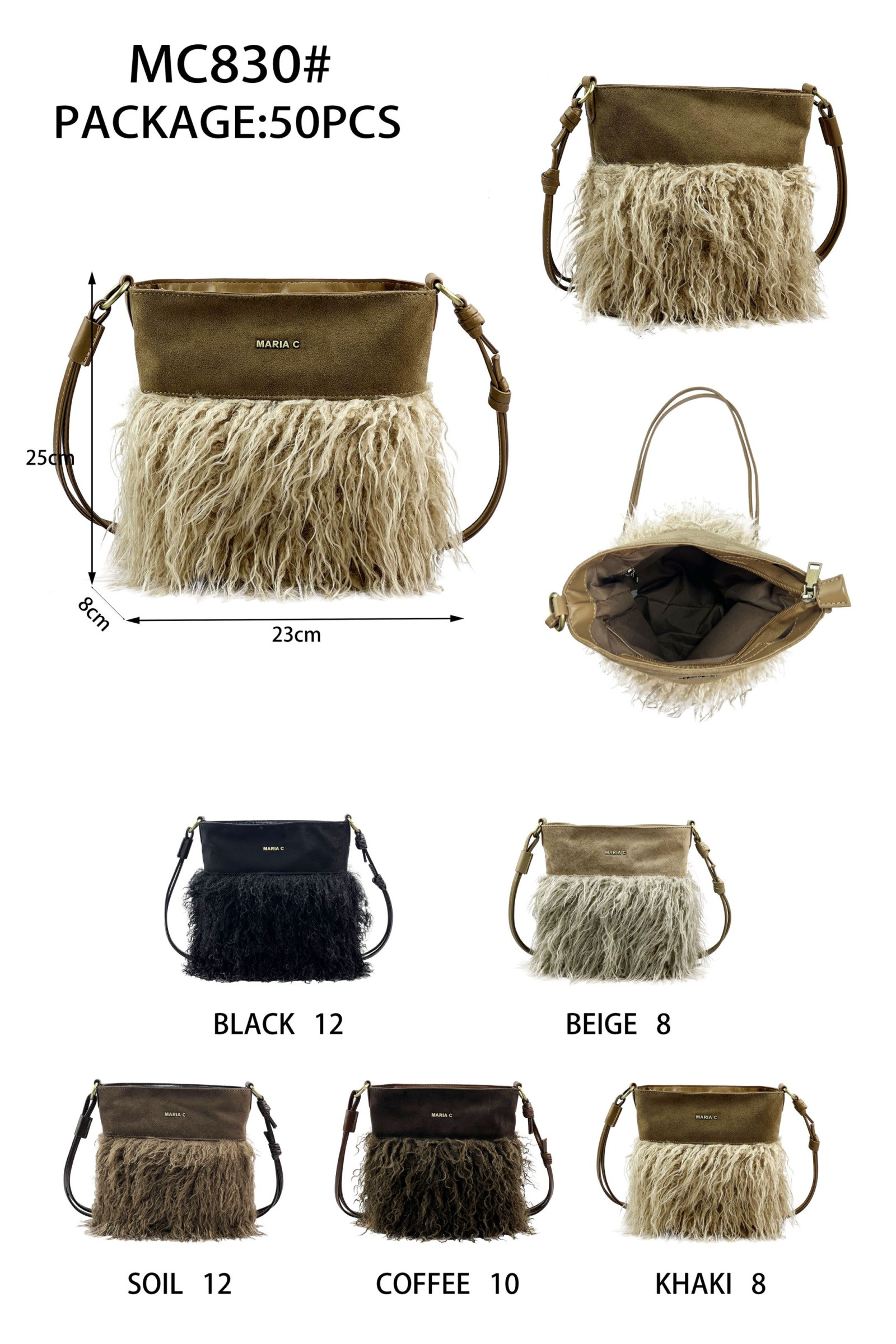 Wholesaler AMANDA CLOTHING BAGS AND ACCESSORIES - WOMEN'S HANDBAGS SIZE 23*8*25