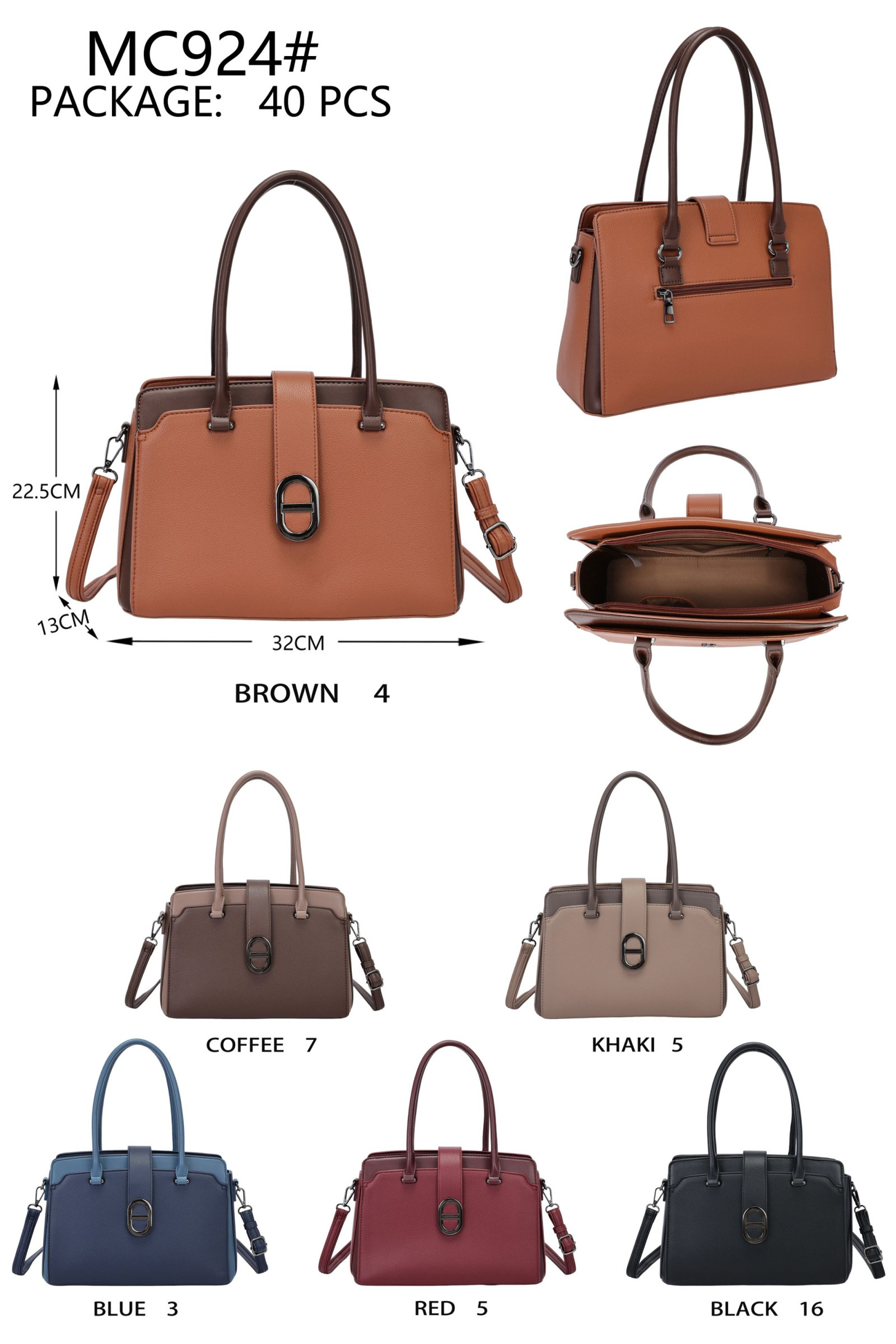 Wholesaler AMANDA CLOTHING BAGS AND ACCESSORIES - WOMEN'S HANDBAG SIZE 14*5*14