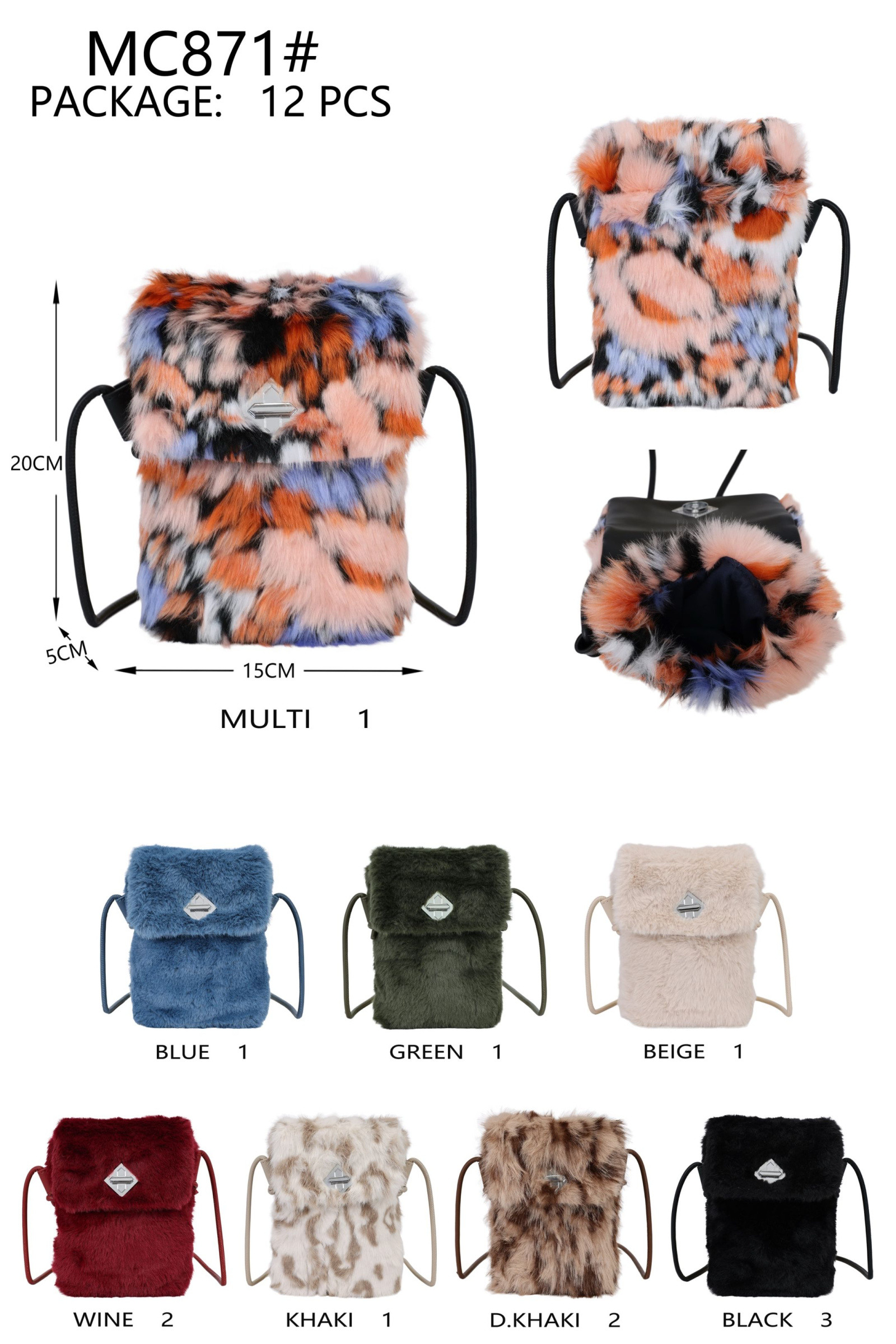 Grossista AMANDA CLOTHING BAGS AND ACCESSORIES - BORSE DONNA MISURA 15*5*20CM