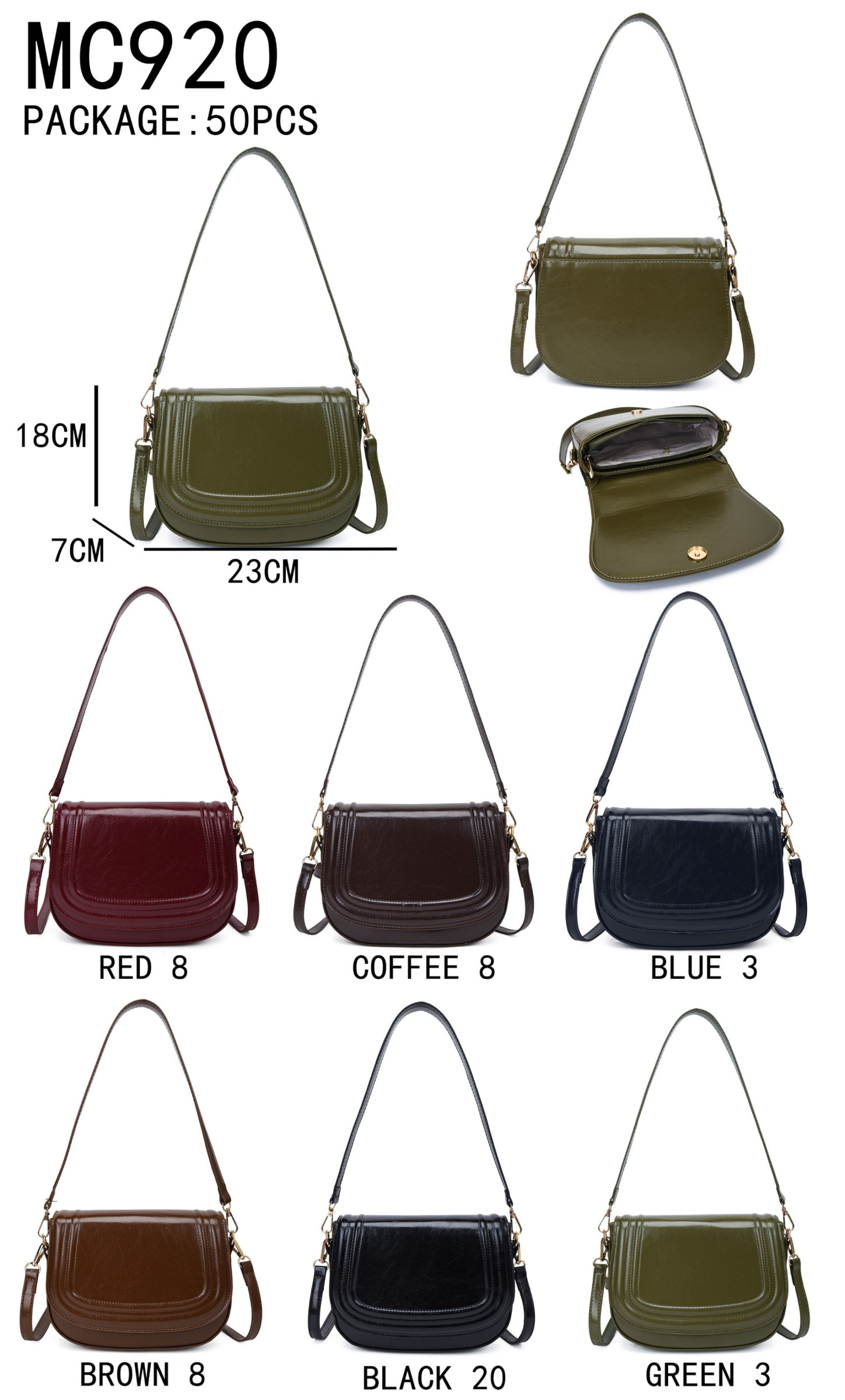 Grossiste AMANDA CLOTHING BAGS AND ACCESSORIES - SACS À MAIN FEMME DIMENSIONS 23*7*18